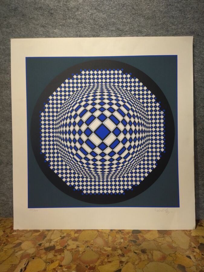 Null Victor VASARELY: "Composition cinétique". Silkscreen print, signed lower ri&hellip;