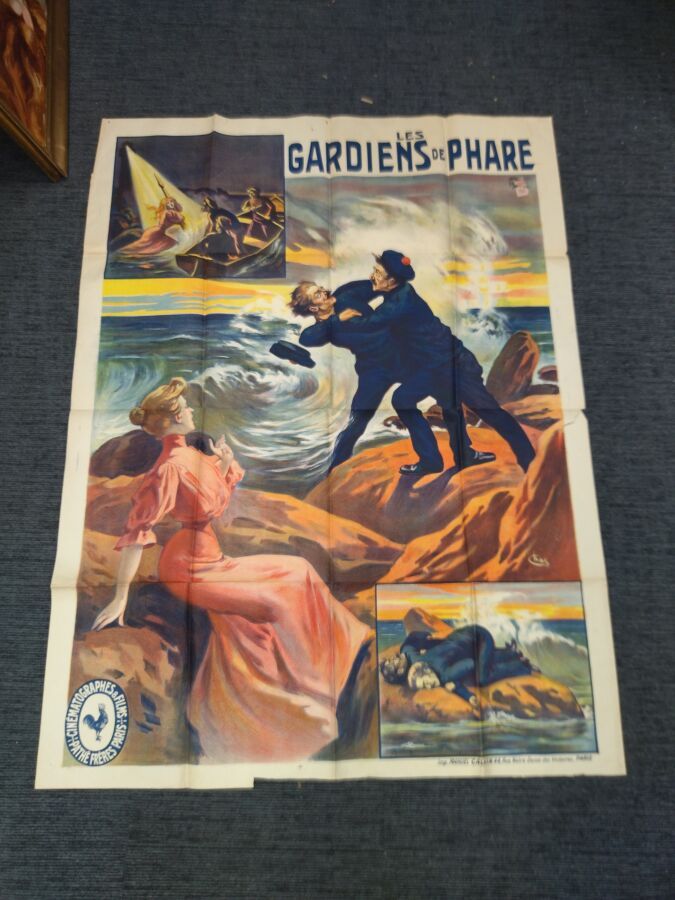 Null Grande affiche lithographique en couleurs du film Pathé "Les Gardiens de Ph&hellip;