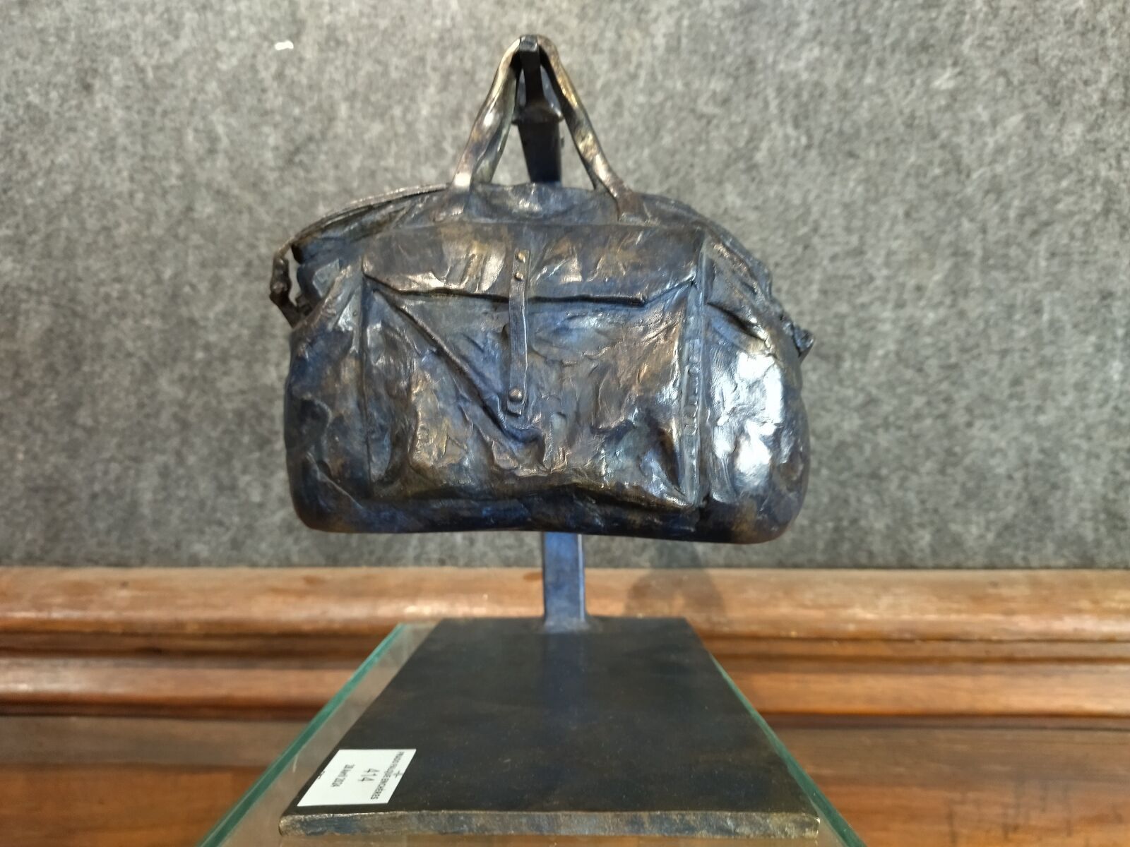 Null Bruno CATALANO: "Sac de voyage sur potence". Proof in blue patinated bronze&hellip;