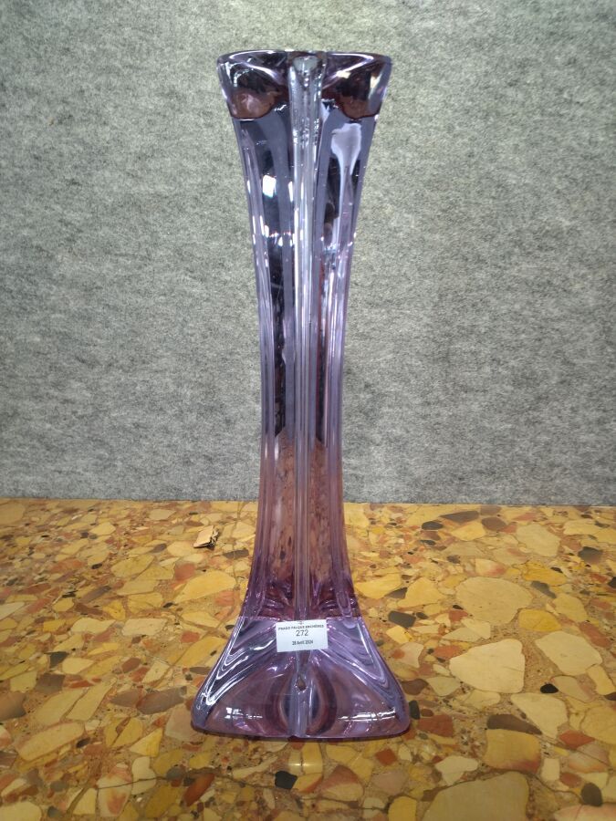 Null Base per lampada in cristallo viola, nello stile di Sèvres o Daum, circa 19&hellip;