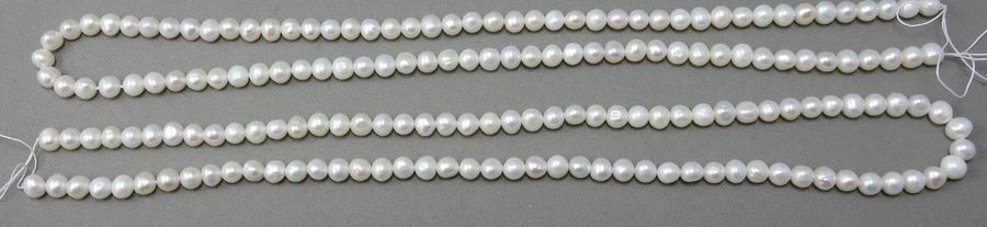 Null 2 Rangs de Perles de culture choker sur fil. Ø des perles: 4,7 mm - 5,3 mm &hellip;