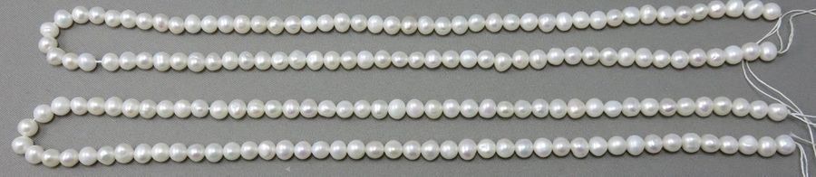 Null 2 Rangs de Perles de culture choker sur fil. D. Des perles: 5,2 mm - 5,5 mm&hellip;