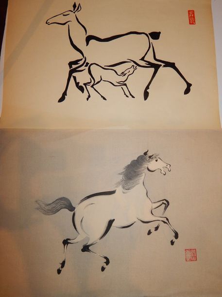Null Seizan Aoyama, vers 1920 et Girin, vers 1930. Lot d’estampes représentant d&hellip;