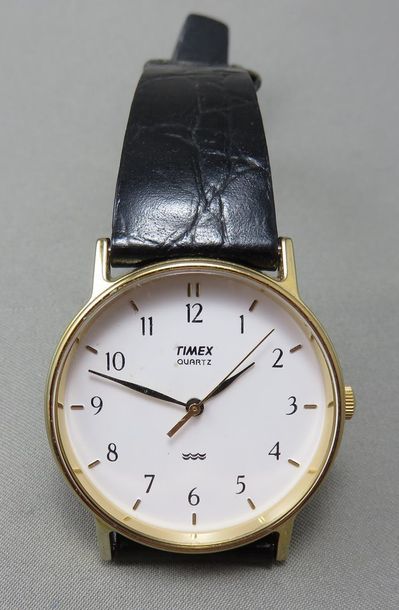 Null TIMEX - Montre Bracelet d'Homme en plaqué or et acier, de forme ronde, cadr&hellip;