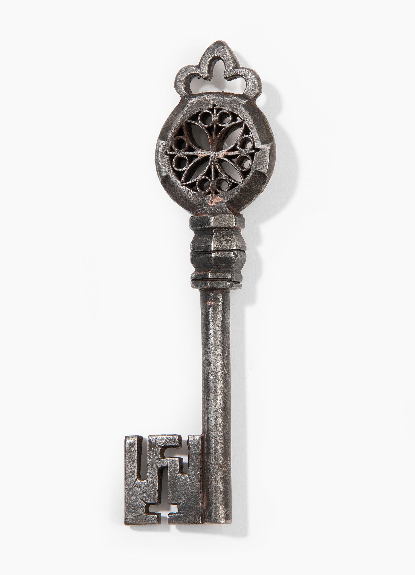 Venetian key Around 1500. Iron. Hollow spike key. Round …