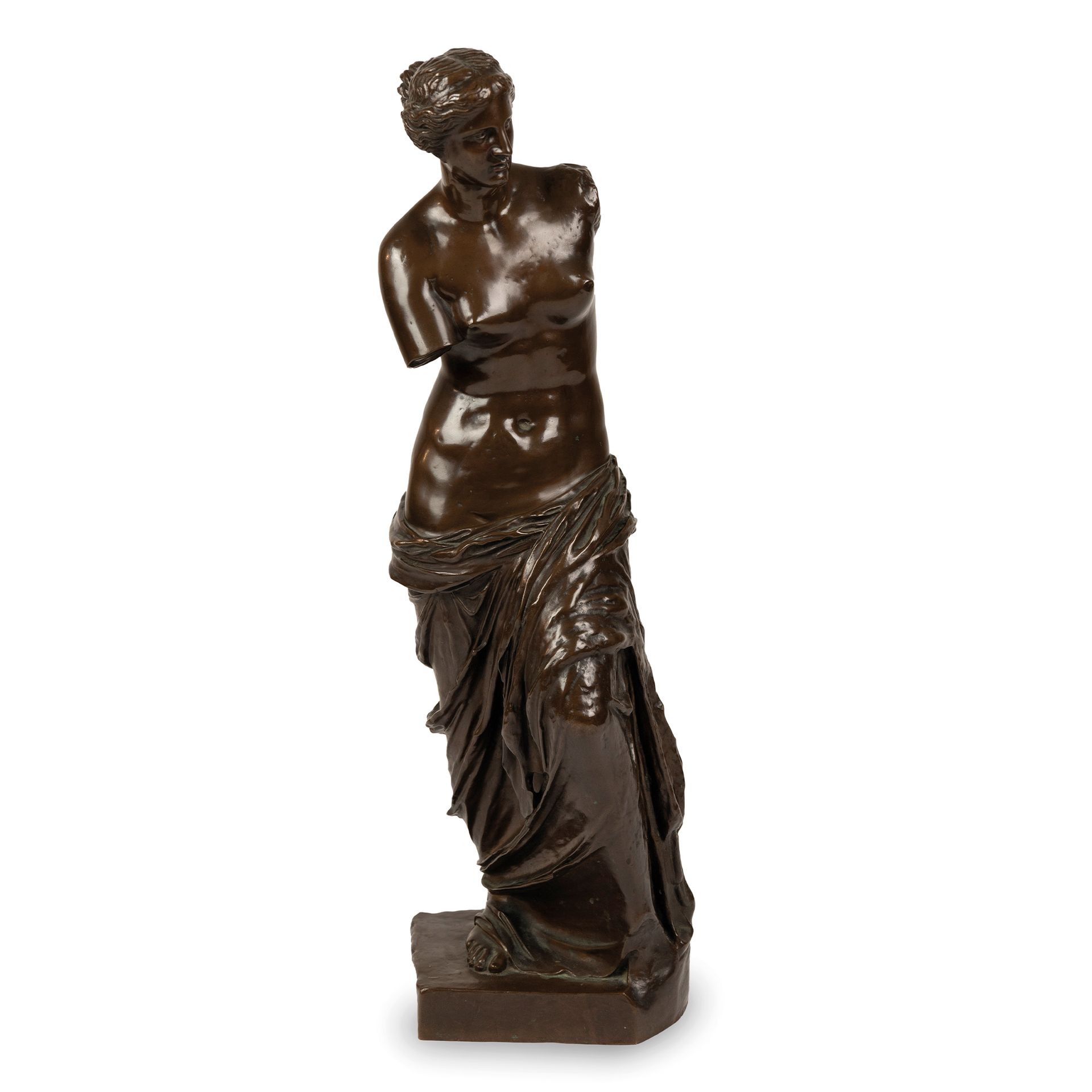 Null Ferdinand Barbedienne The Venus de Milo
patinated bronze sculpture, h. Cm. &hellip;