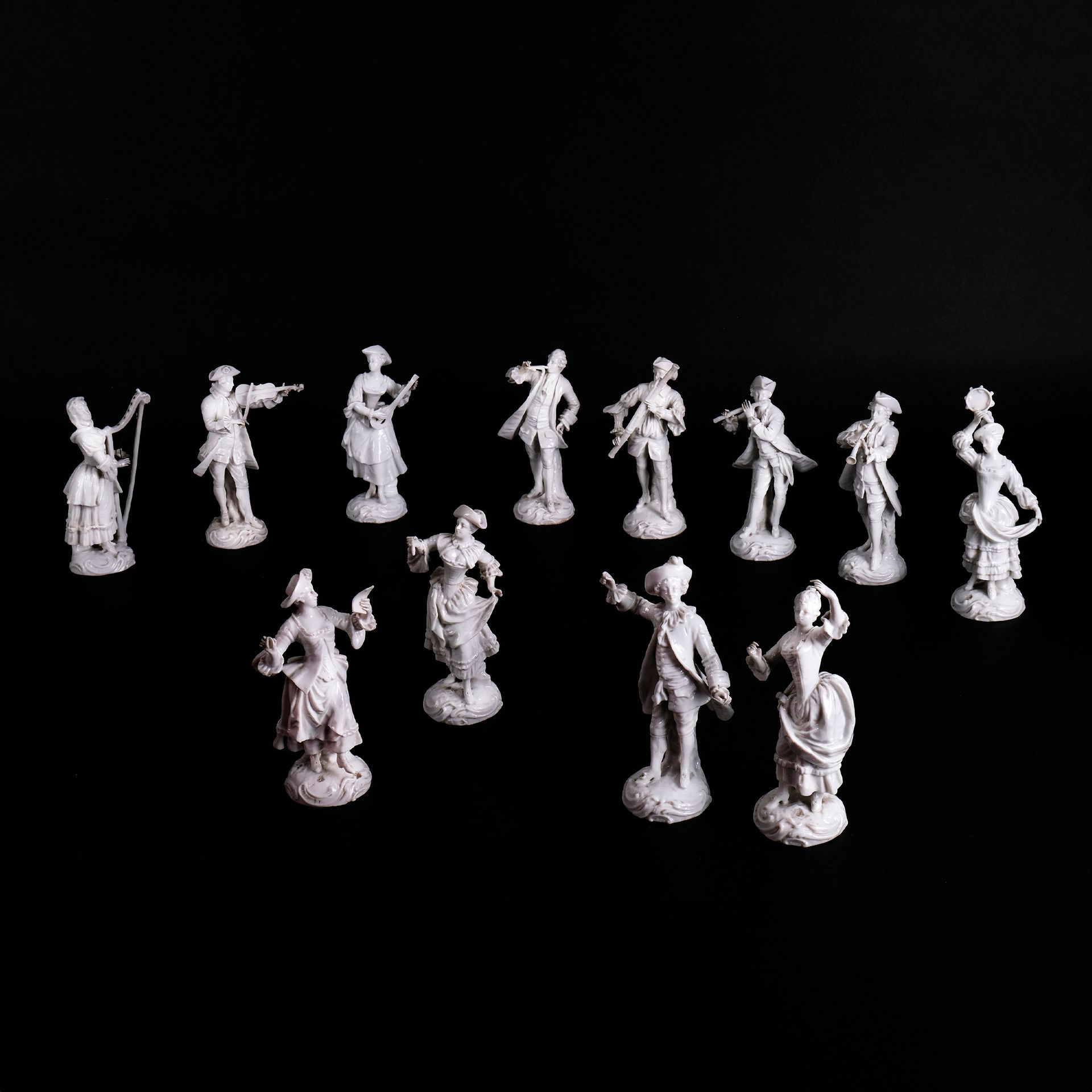 Null Twelve white porcelain sculptures, Vienna, 19th century each depicting a mu&hellip;