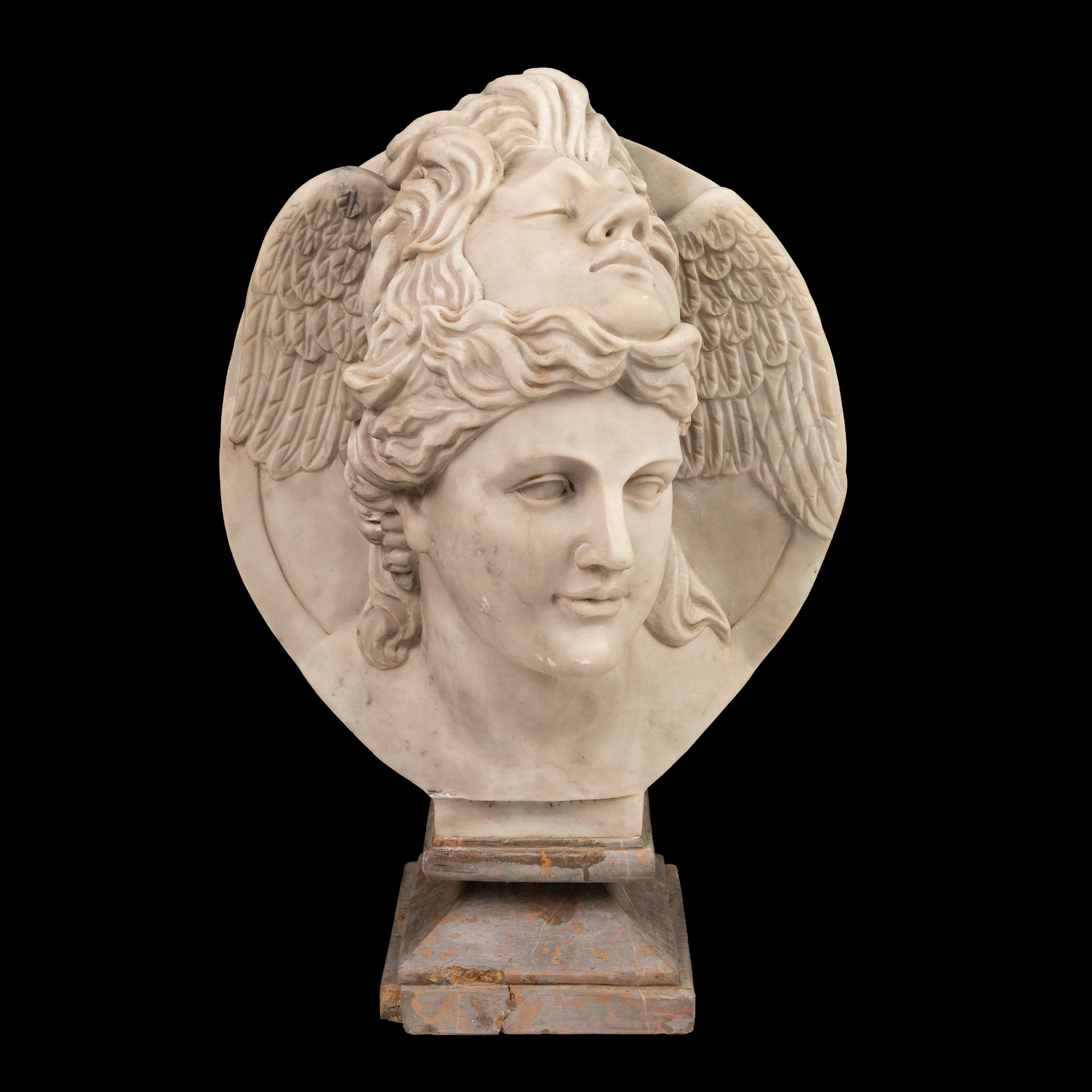 Null White marble sculpture after Emilio Santarelli depicting Hypnos, h. 66 cm c&hellip;
