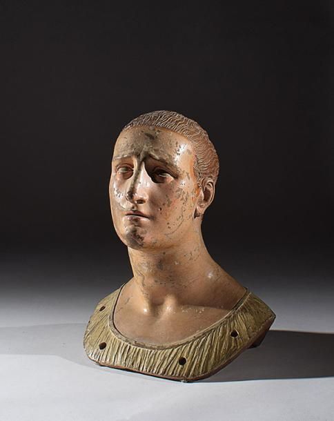 Null A Neapolitan terracotta dummy head

19th century, 37cm. High (colour lacks)