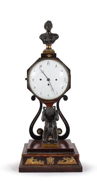 Null A large Viennese walnut and patinated bronze mantel-clock

19th century, 78&hellip;