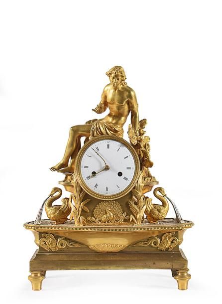 Null A French gilt-bronze mantel-clock

19th century, 46x36x15cm.