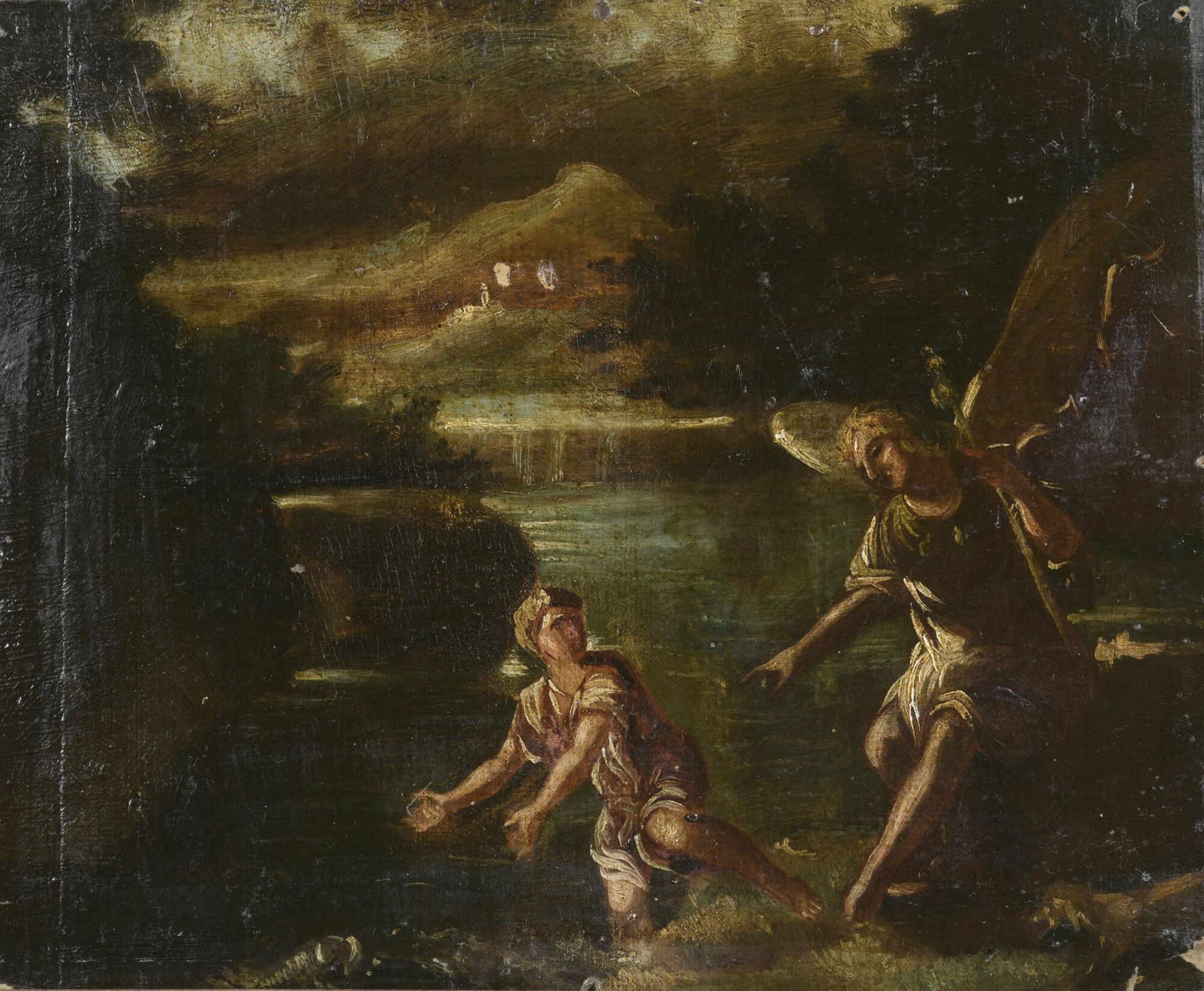 Null 17世纪的意大利学校

托比和天使

纸板上的油彩。

28 x 34厘米