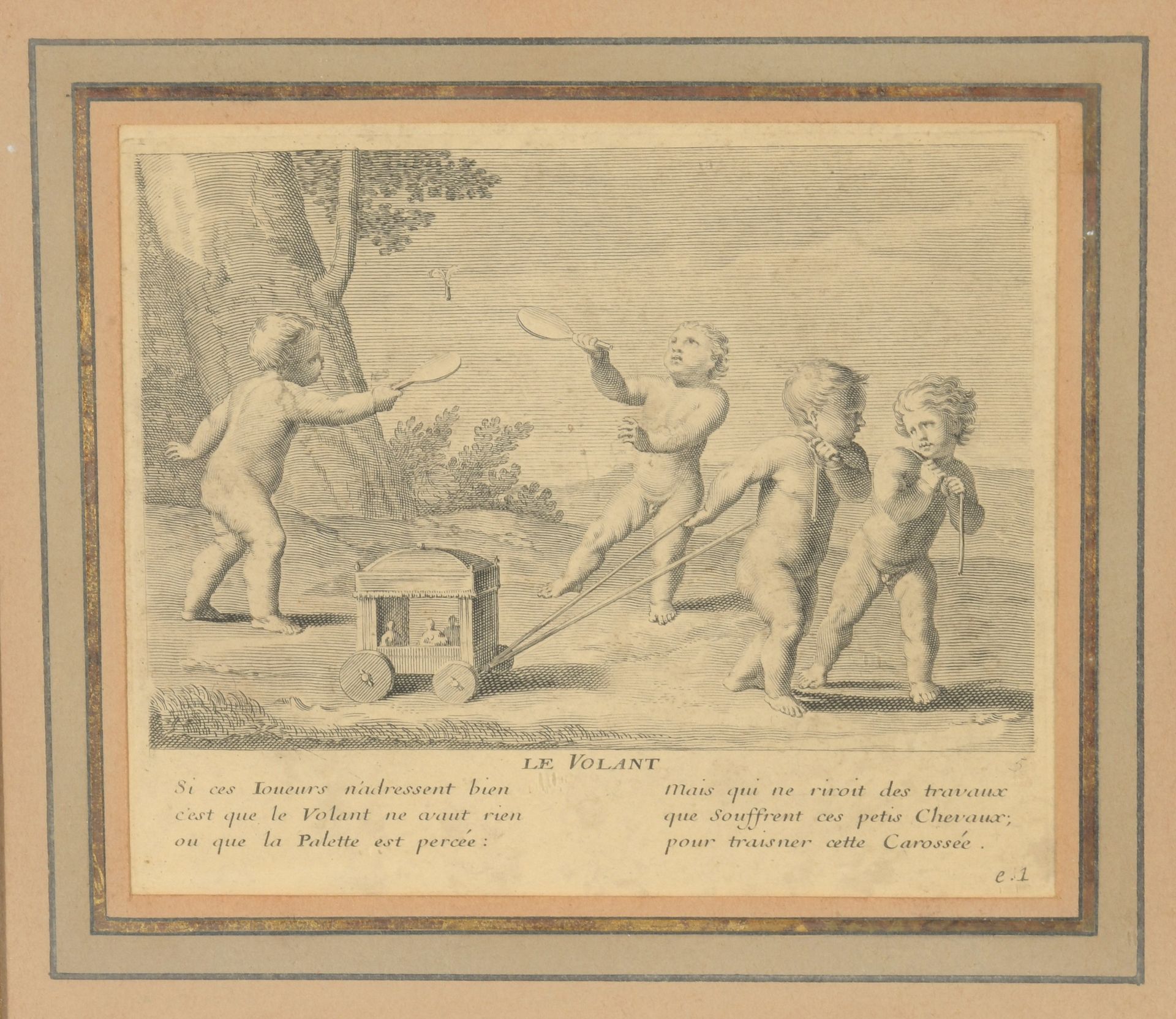 Null 继雅克-斯特拉之后，克劳迪娜-布松内-斯特拉（1636-1697）。

会议的6个黑色雕刻的儿童游戏 。

- 方向盘

- La Mouche

-&hellip;