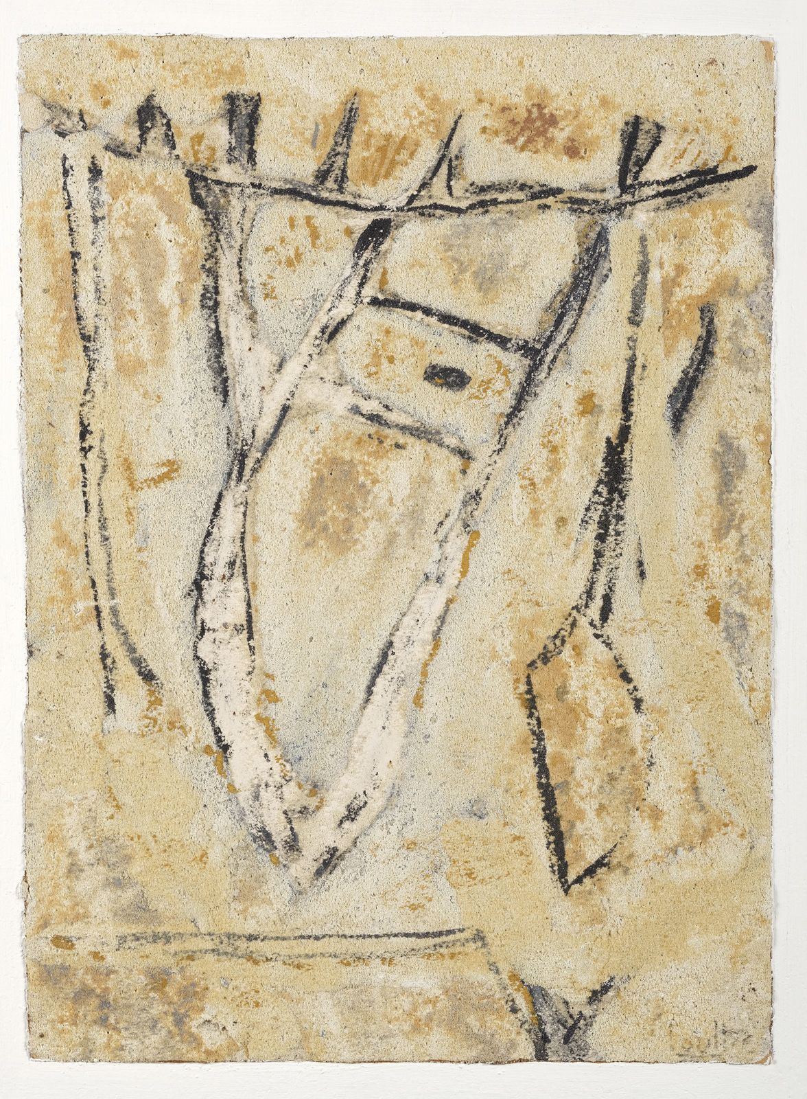 Null 沃尔夫拉姆(1926-2012)

缺少空气

纸上粘贴的混合媒介和沙子，在画板上签了名的右下方。背面有签名和题名。

38 x 28厘米

证明：阿&hellip;