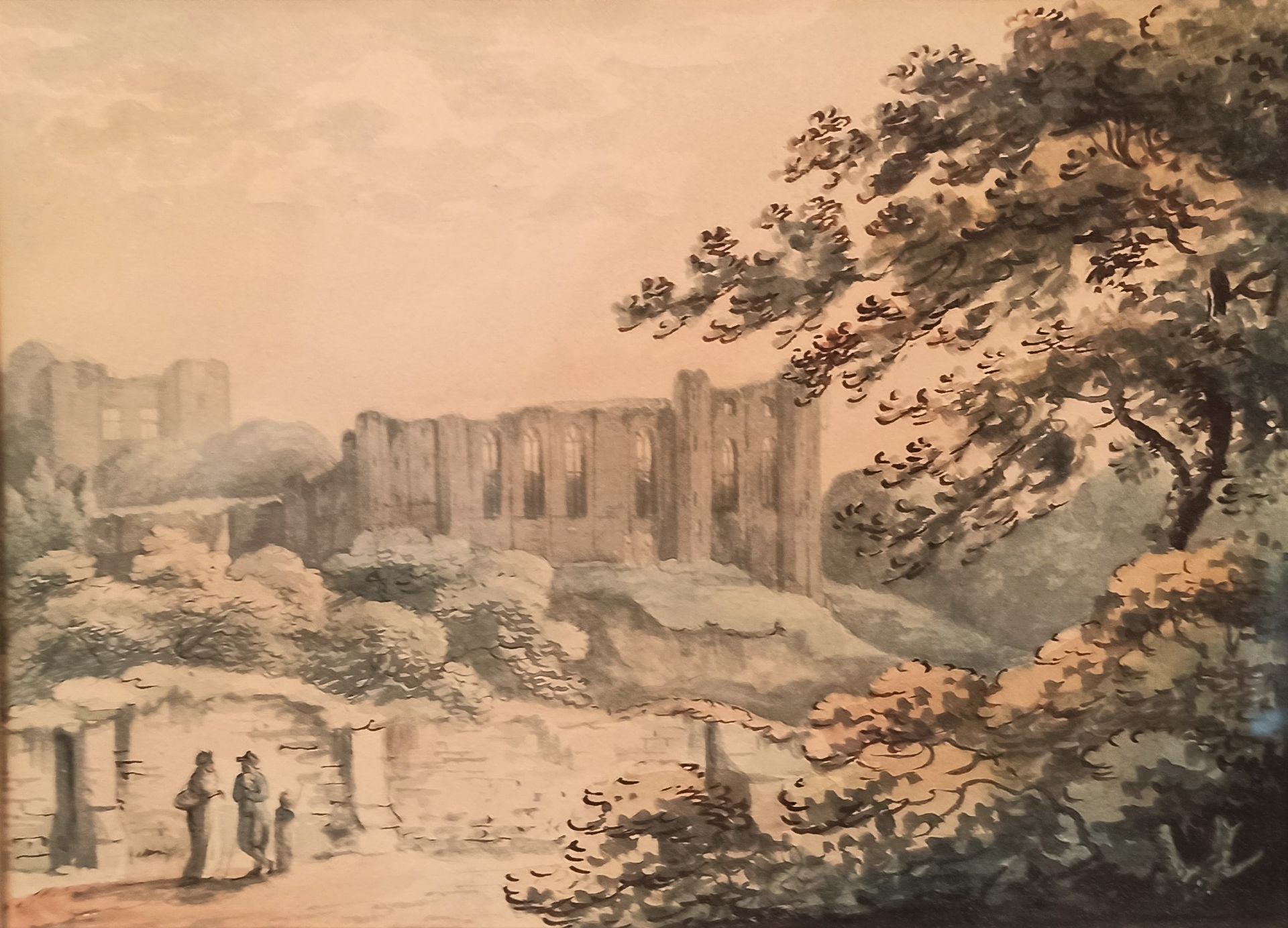 Null French school of the end of the 18th century

Walkers near ruins 

Two inks&hellip;