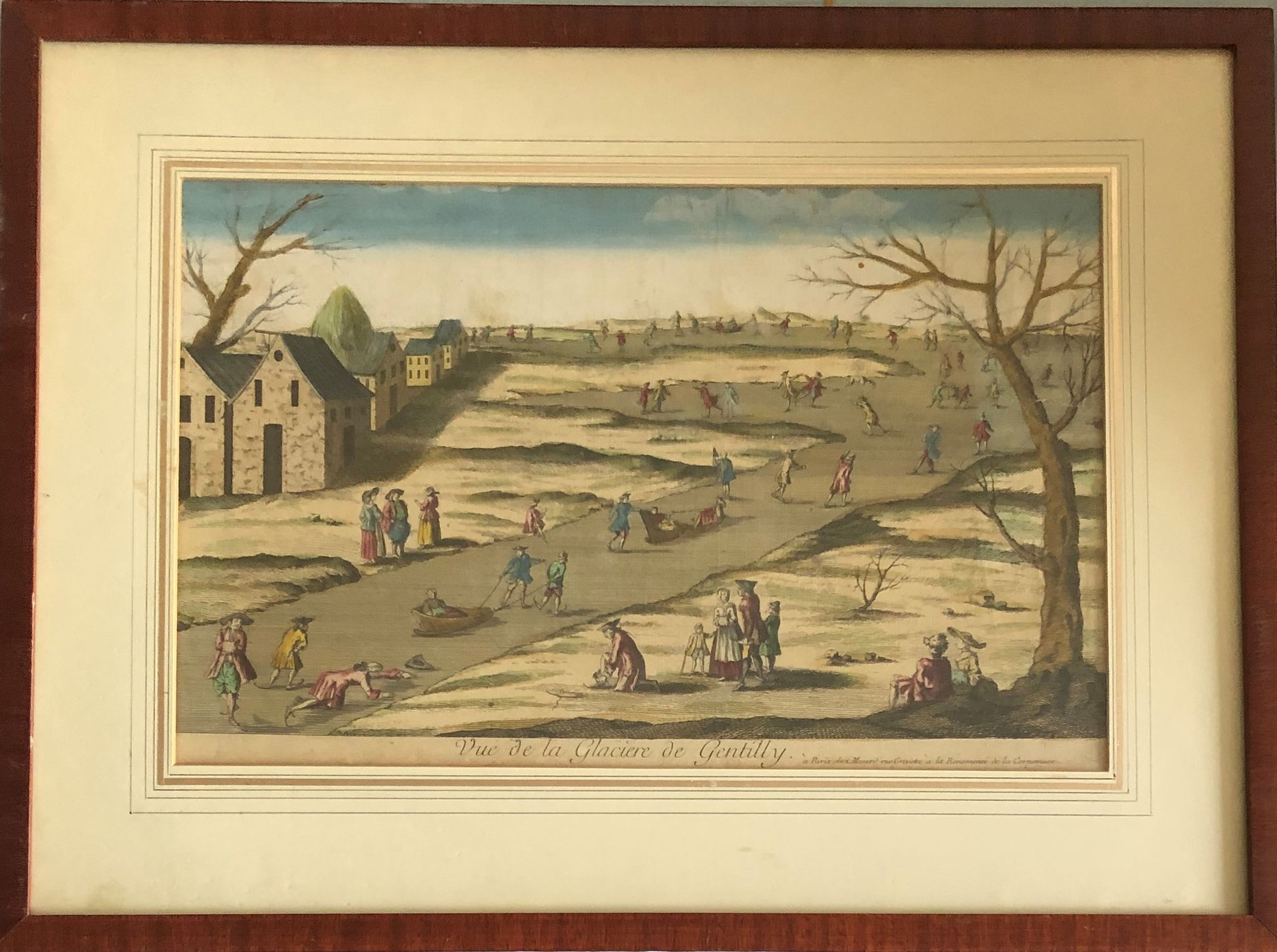 Null Lot of about 25 framed pieces, paintings, drawings, engravings, including :&hellip;