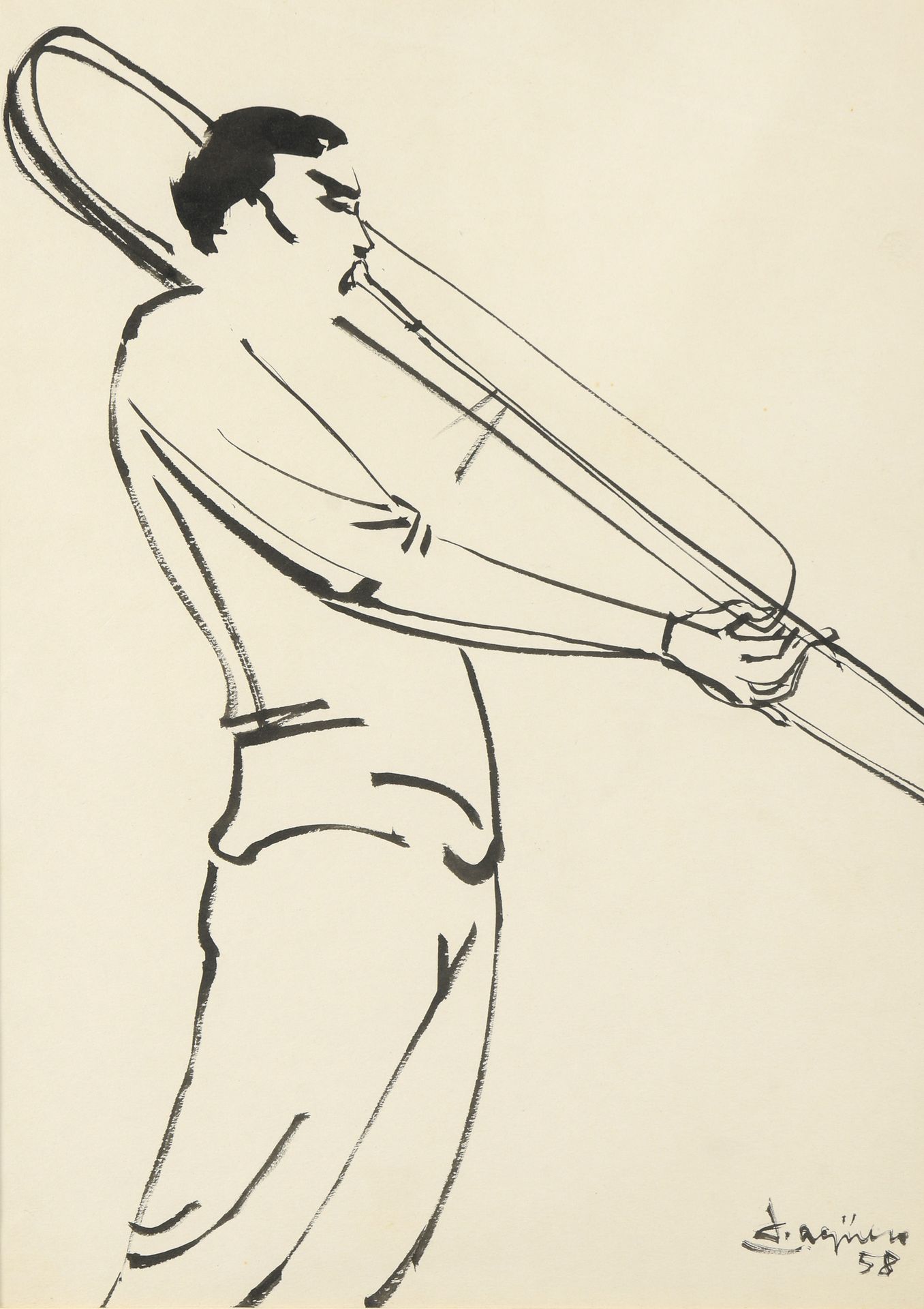 LeopoldoTORRES AGÜERO (1924-1995) Juan Carlos Cáceres au trombone, 1958


Encre &hellip;