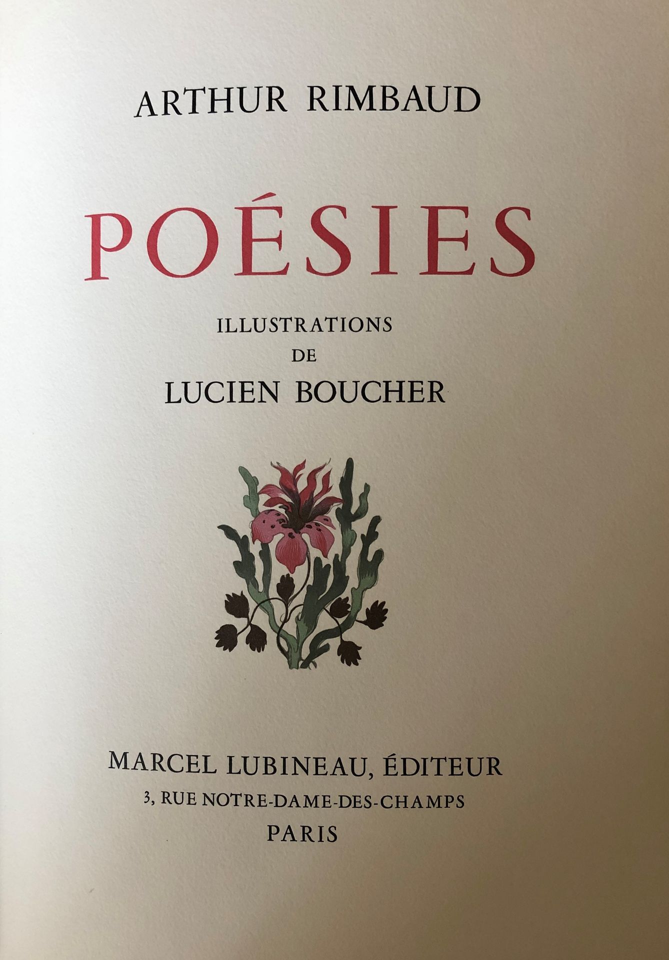 Null Arthur RIMBAUD, Les poésies, illustriert von Lucien Boucher, Marcel Lubinea&hellip;