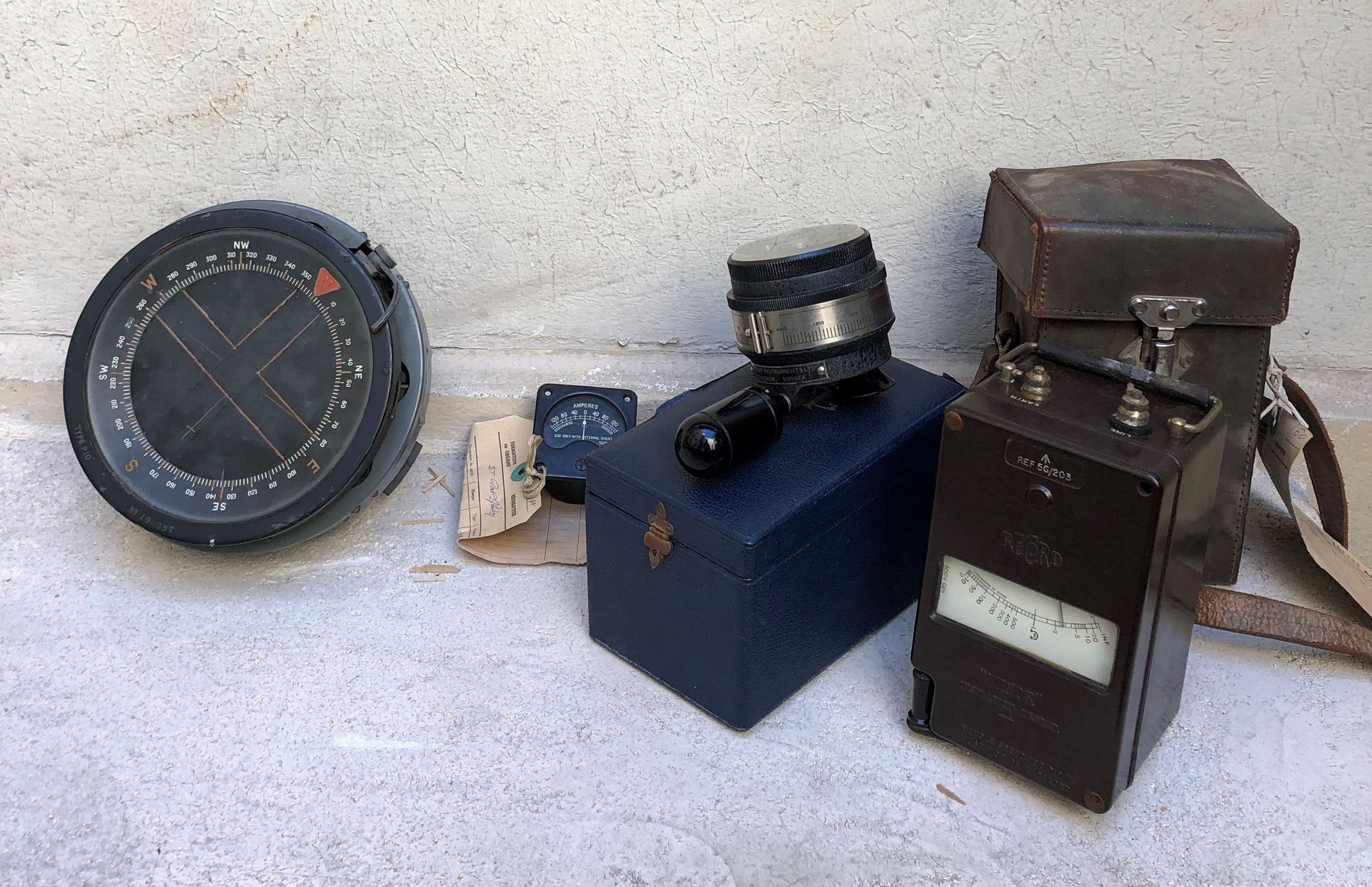 Null Lot of instruments including :

- Marine compass

- Ohmeter

- Ammeter

- S&hellip;