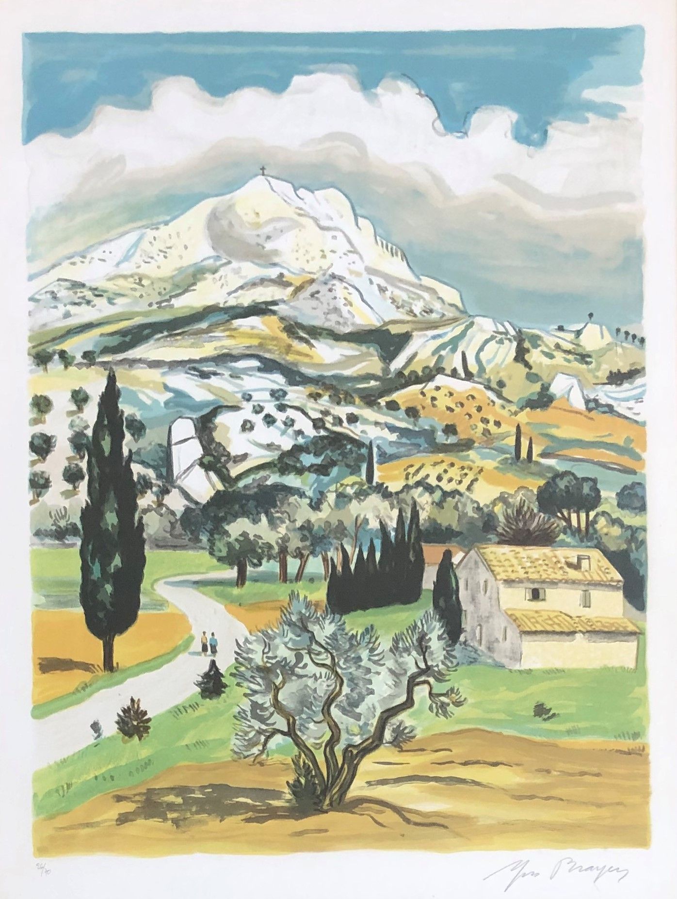 Null 伊夫-布莱耶 (1907-1990)

普罗旺斯的景观，文图山

彩色石版画，左下角有编号26/70，右下角有签名。

59 x 47,5 cm, a&hellip;