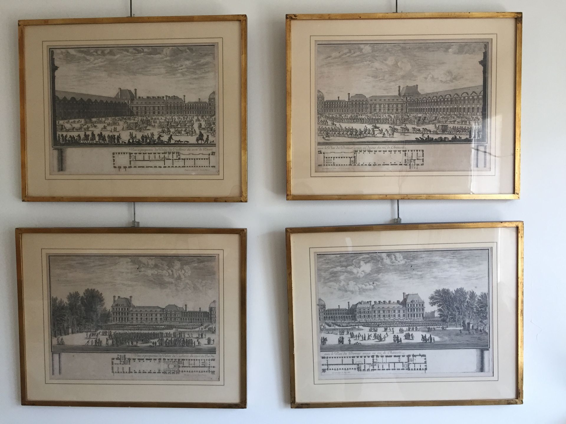 Null Suite of four engravings after Israel Silvestre representing the Tuileries &hellip;