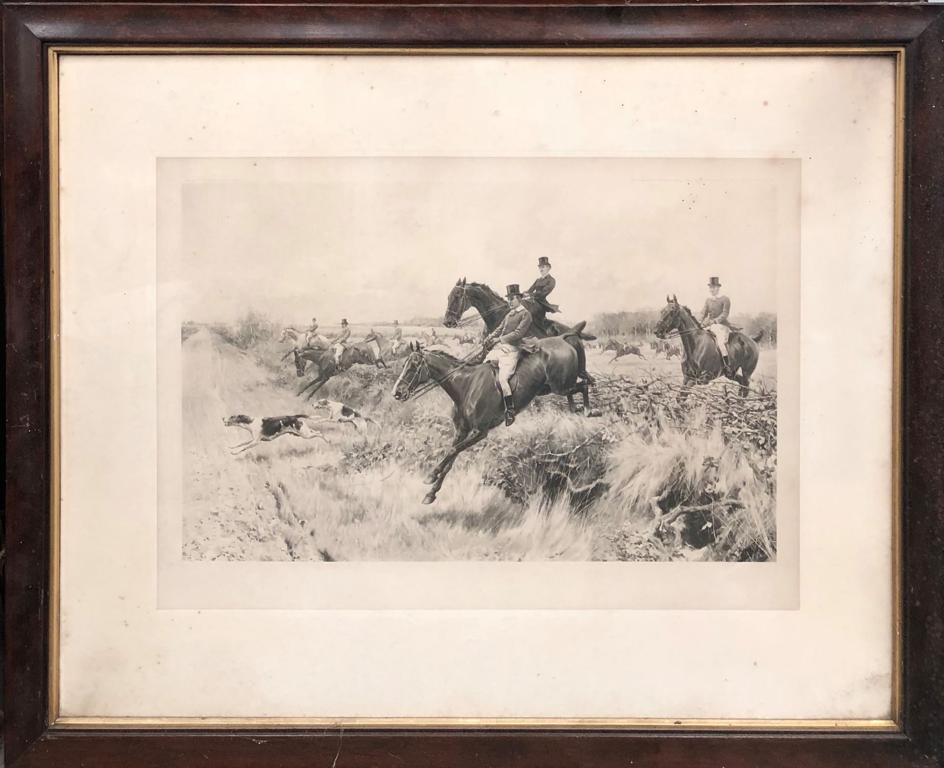 Null 眨眼之后（1860-1912

用猎犬打猎的场景

四幅版画组成的套房，在版画上签名并注明日期。

59,5 x 75厘米，正在展出。主题尺寸：40 &hellip;
