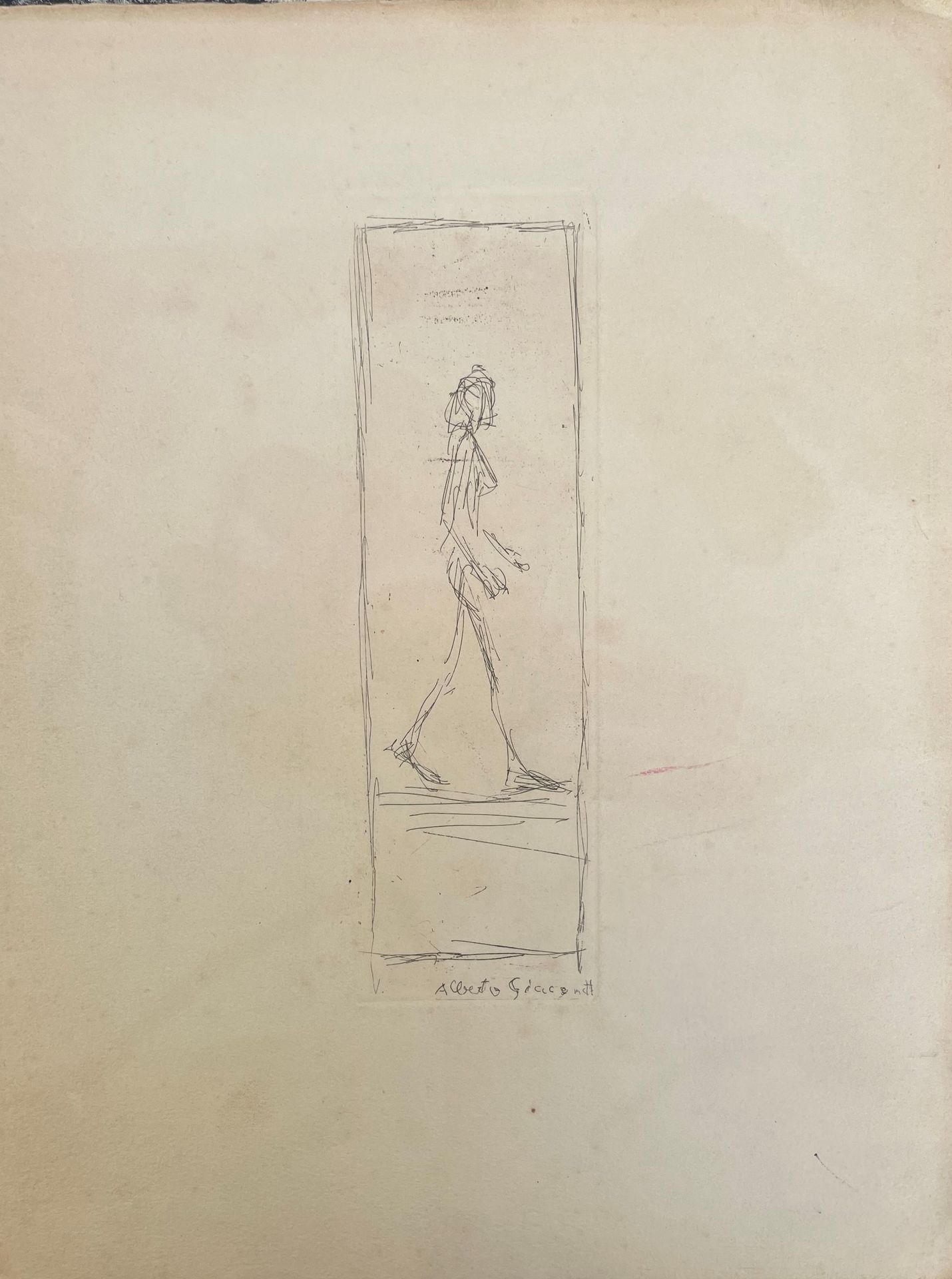 Null Lot d'estampes et dessins dont carte de vœux de Giacometti, trois lithograp&hellip;