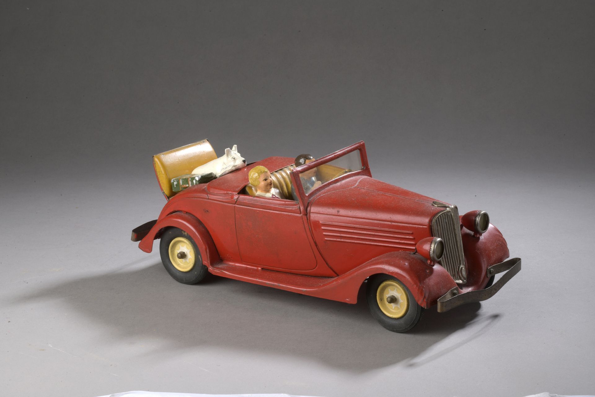 Null CIJ - JOUET RENAULT, 1930-1940 - CABRIOLET NERVA SPORT orange, mechanisch, &hellip;