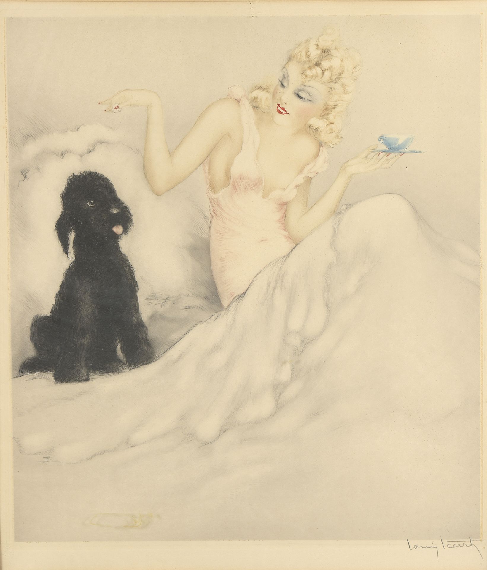 Null Louis ICART (1888-1950)

The Guest (Morning cup), 1940

Engraving in colour&hellip;