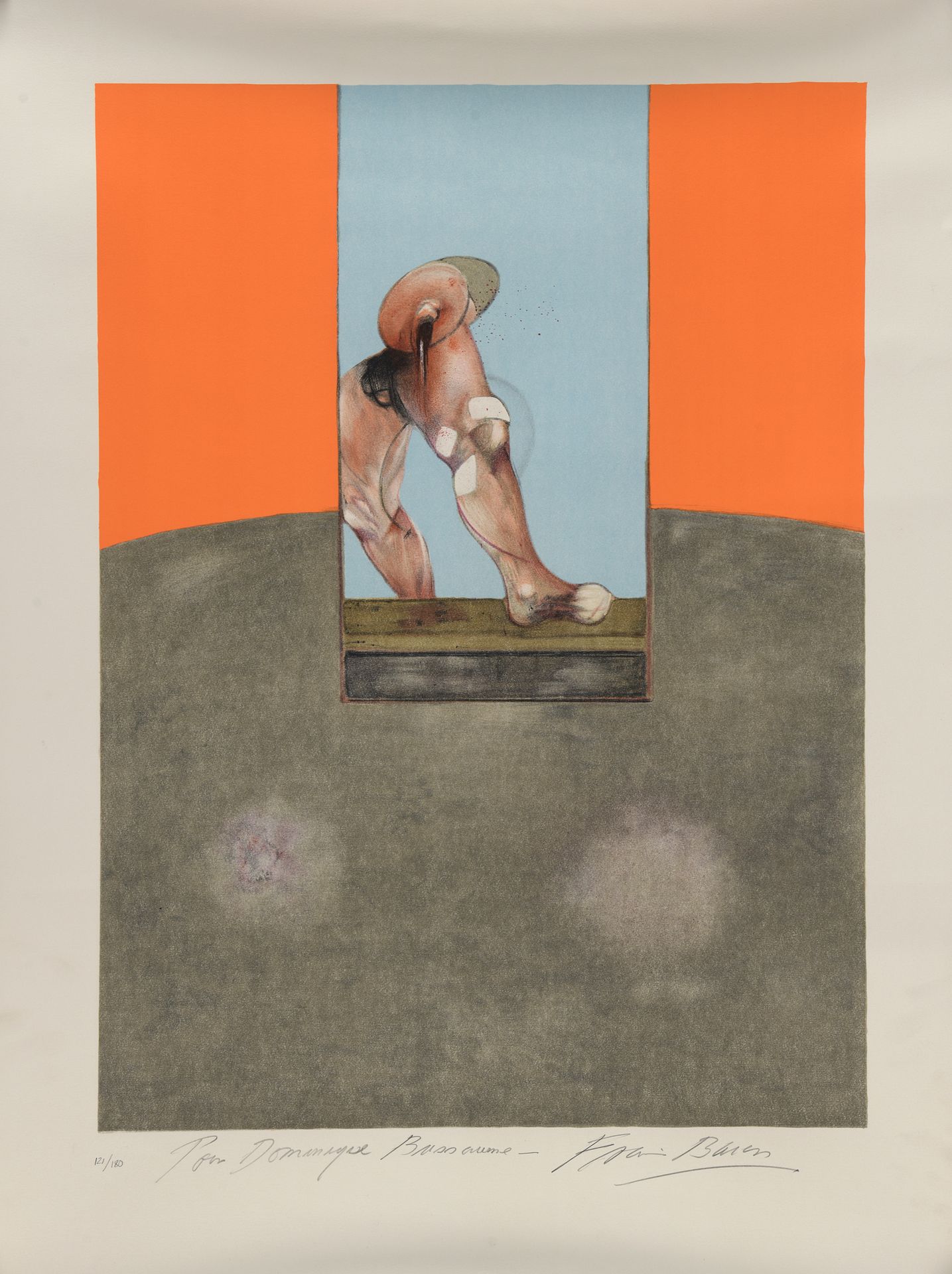 Null 弗朗西斯-巴肯(1909-1992)

三联画, 1987年

Arches纸上的彩色石版画，1989年，根据1987年三联画的中心板块。

右下方有&hellip;