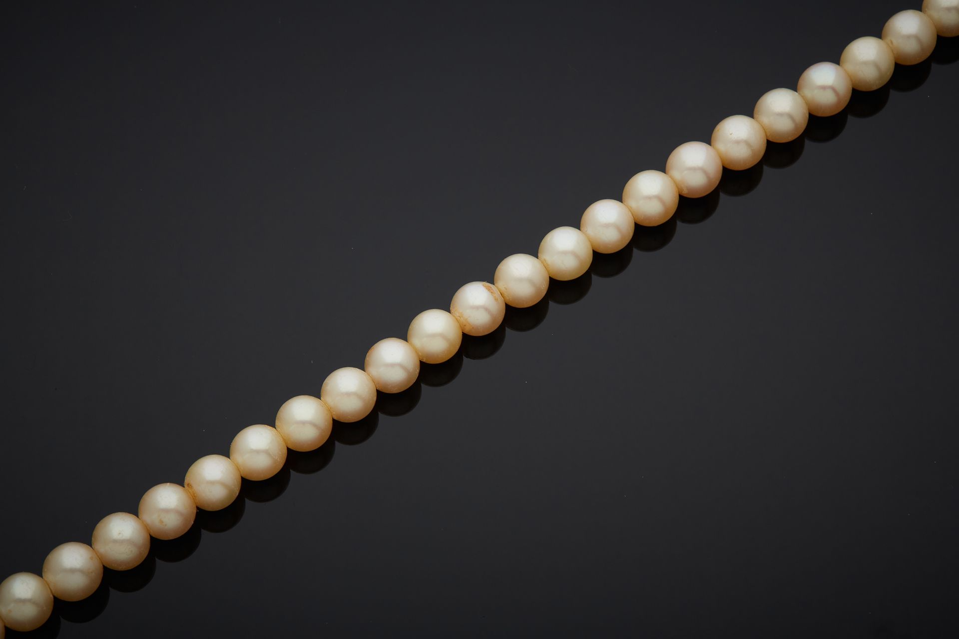 Null 养殖珍珠项链，无扣子。将被穿透。

珍珠直径7毫米 长约77.50厘米