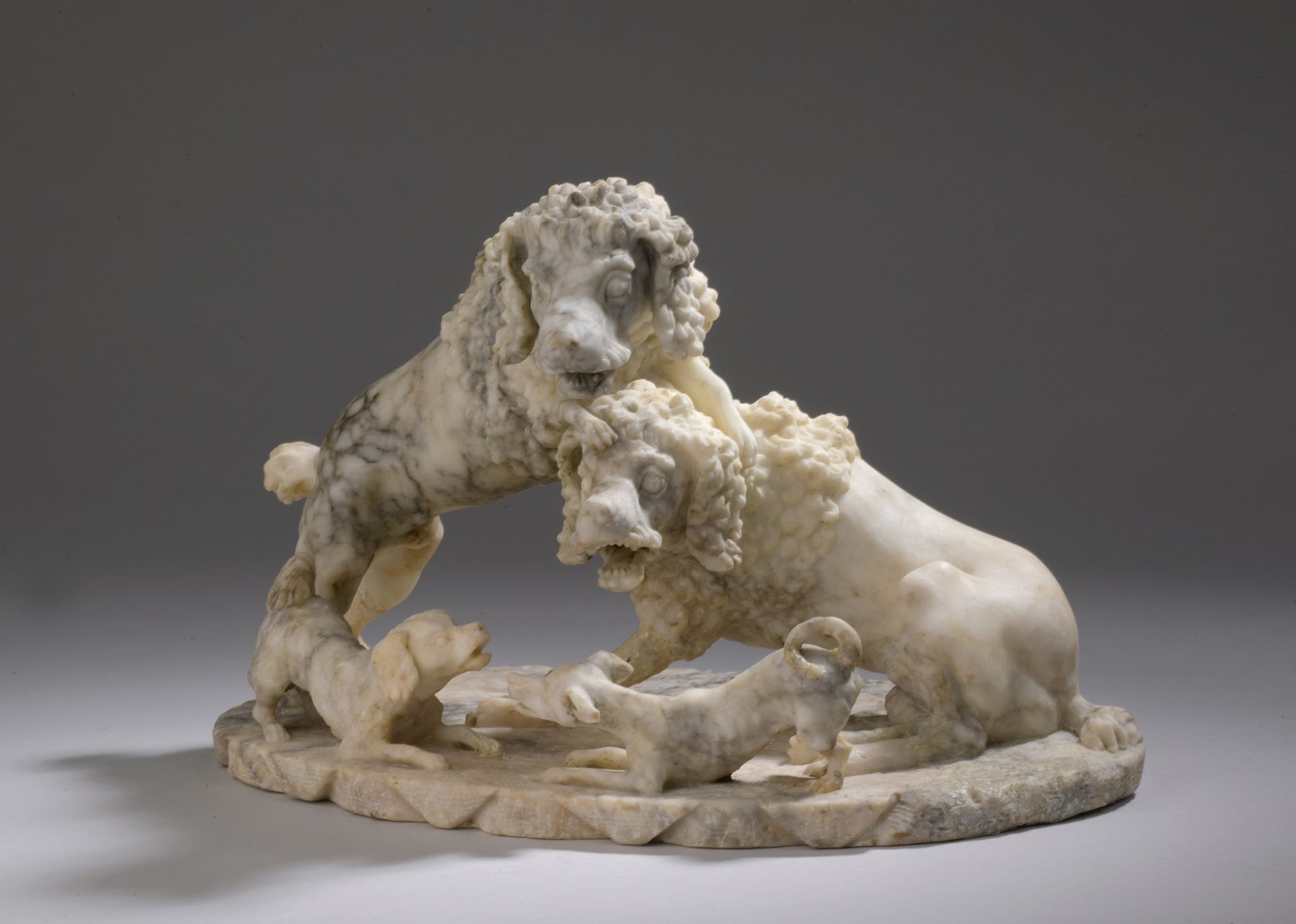 Null GERMANY, late 17th century

Games of dogs

Sculpted group in veined alabast&hellip;