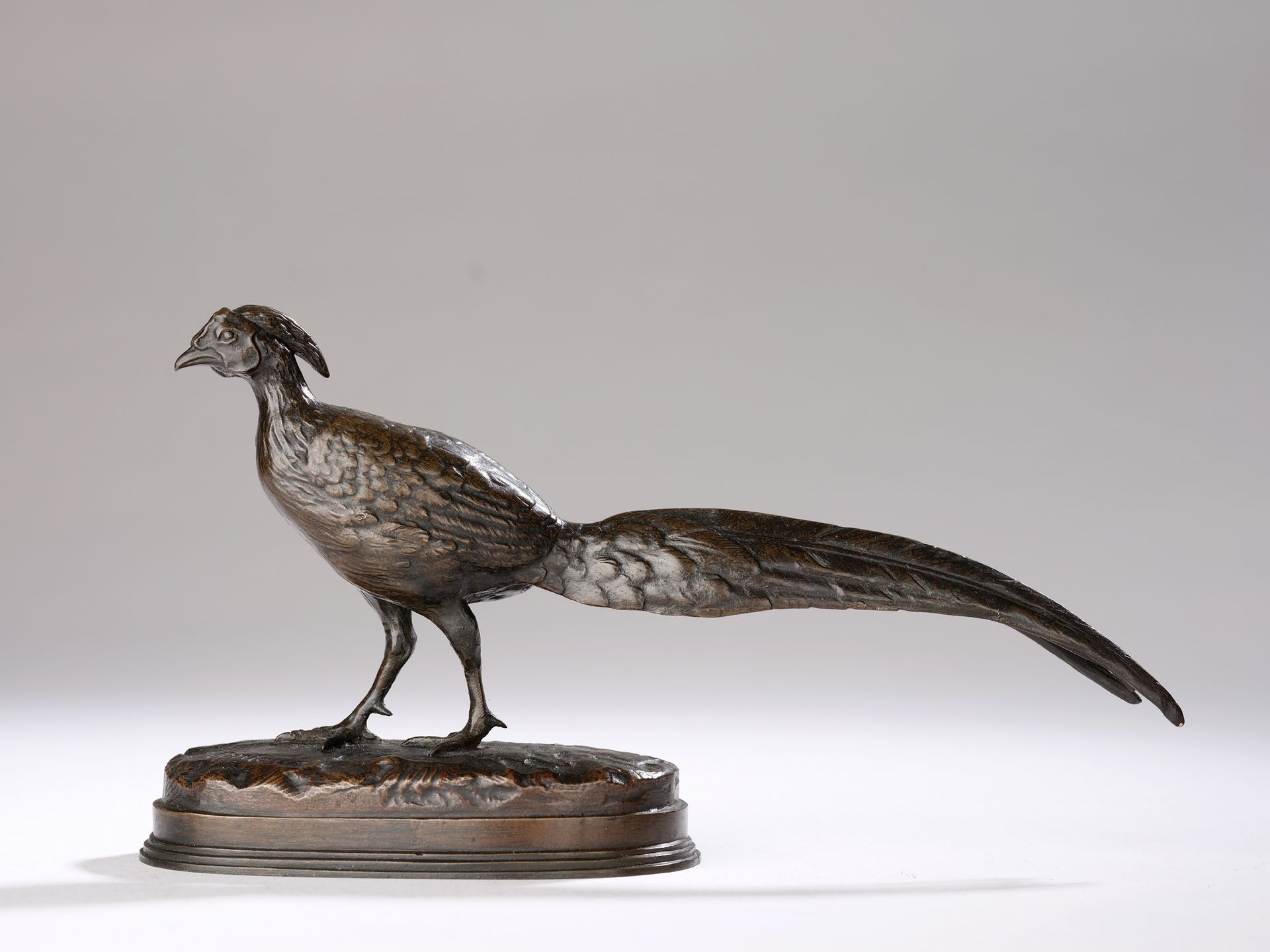 Null 阿尔方斯-儒勒-康杜(1811-1888)

雉鸡

青铜，带有棕色的铜锈。

在露台上签名的Contour。

H.11.5台宽11台深6厘米


&hellip;