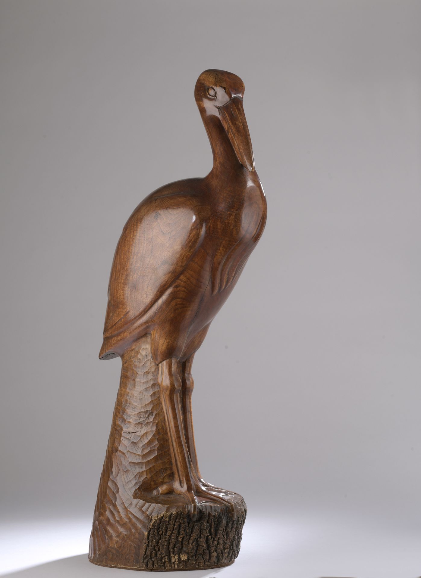 Null 弗朗索瓦-马丁内斯(1902-1986)

苍鹭

关于1935年。

天然木材的直接尺寸的雕塑。

签名：F. Martinez。

H.79厘米
