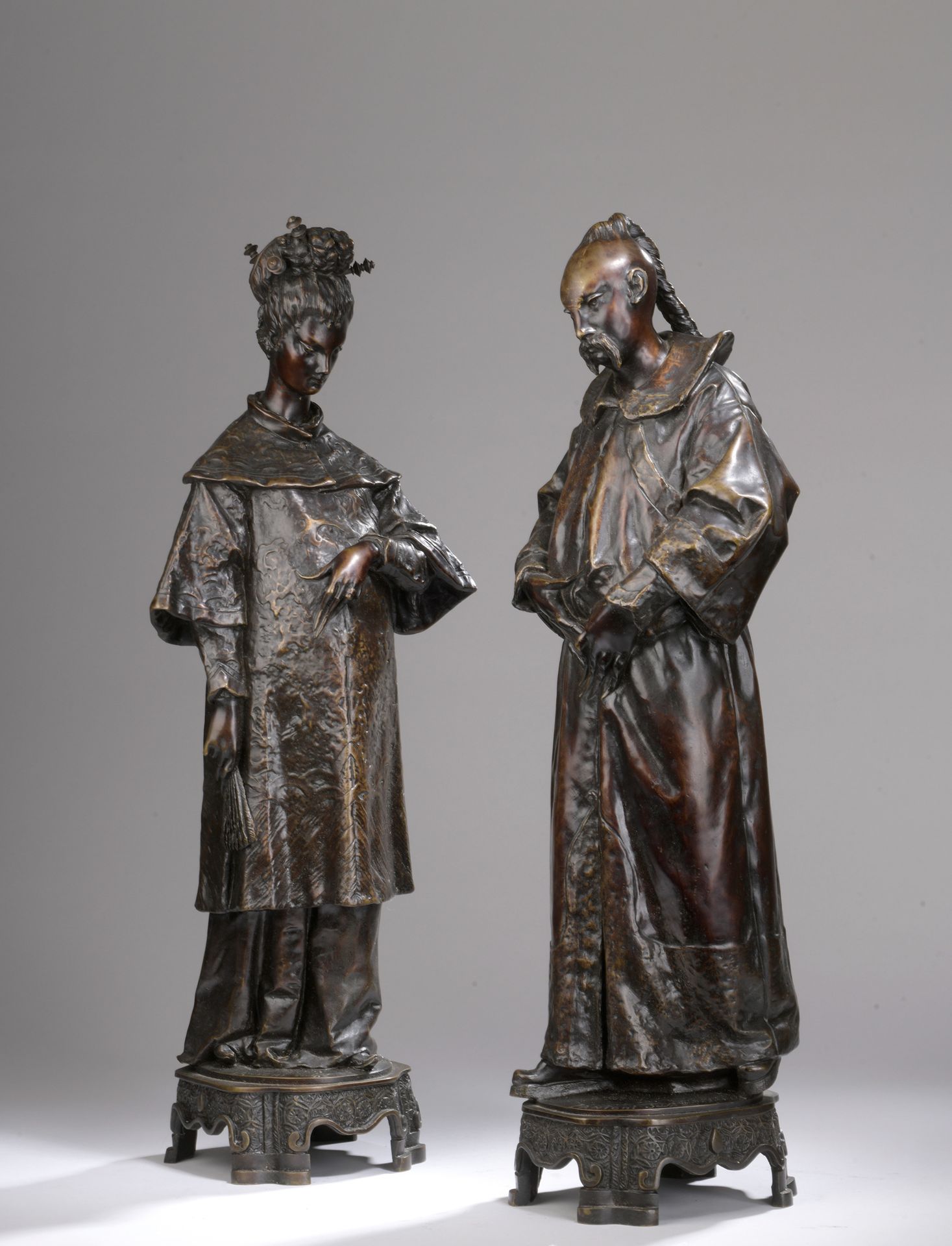 Null Ugolino PANICHI (1839-1882)

Couple of Asians 

Pair of statuettes in bronz&hellip;