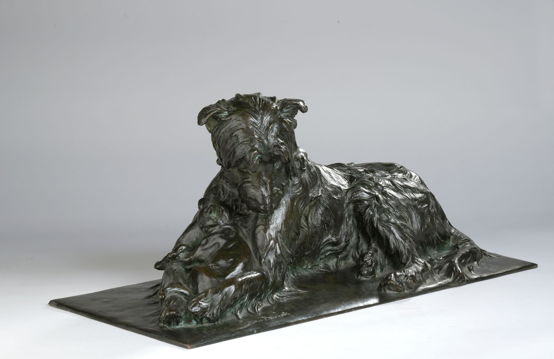 Null Charles Paillet (1871-1937) 

Die beiden Freunde

Bronze mit grünbrauner Pa&hellip;
