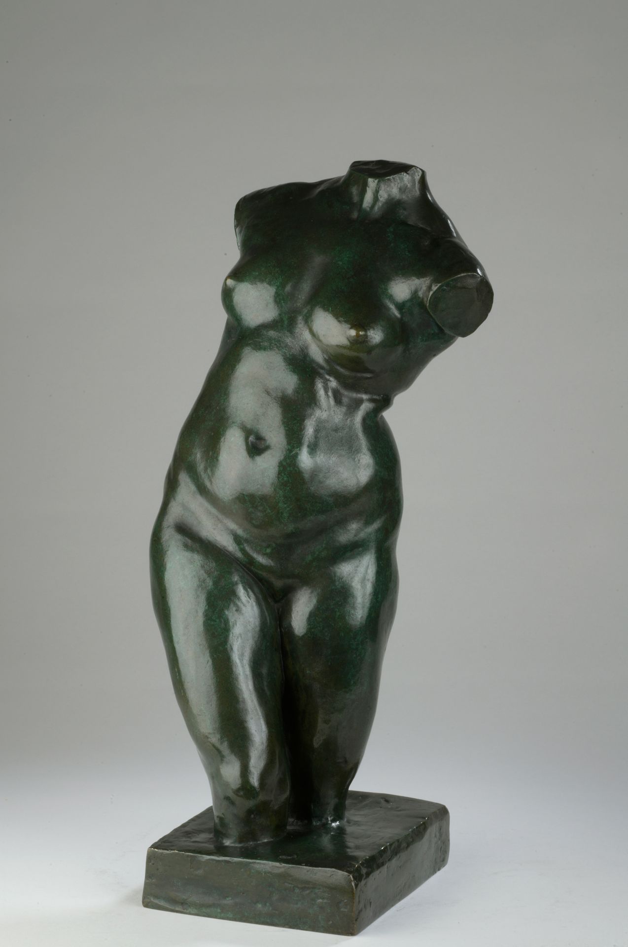 Null 艾梅-儒勒-达鲁(1838-1902)

女性躯干，《共和国的胜利》的研究报告

带有绿色铜锈的青铜器

背面有 "J. DALOU "签名

带有创&hellip;