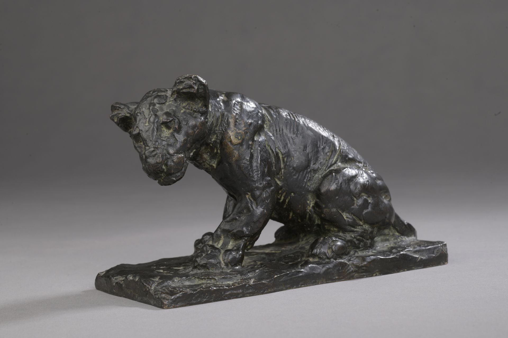 Null Roger Godchaux (1878-1958) 

Lionceau assis

Épreuve en bronze

Signée sur &hellip;