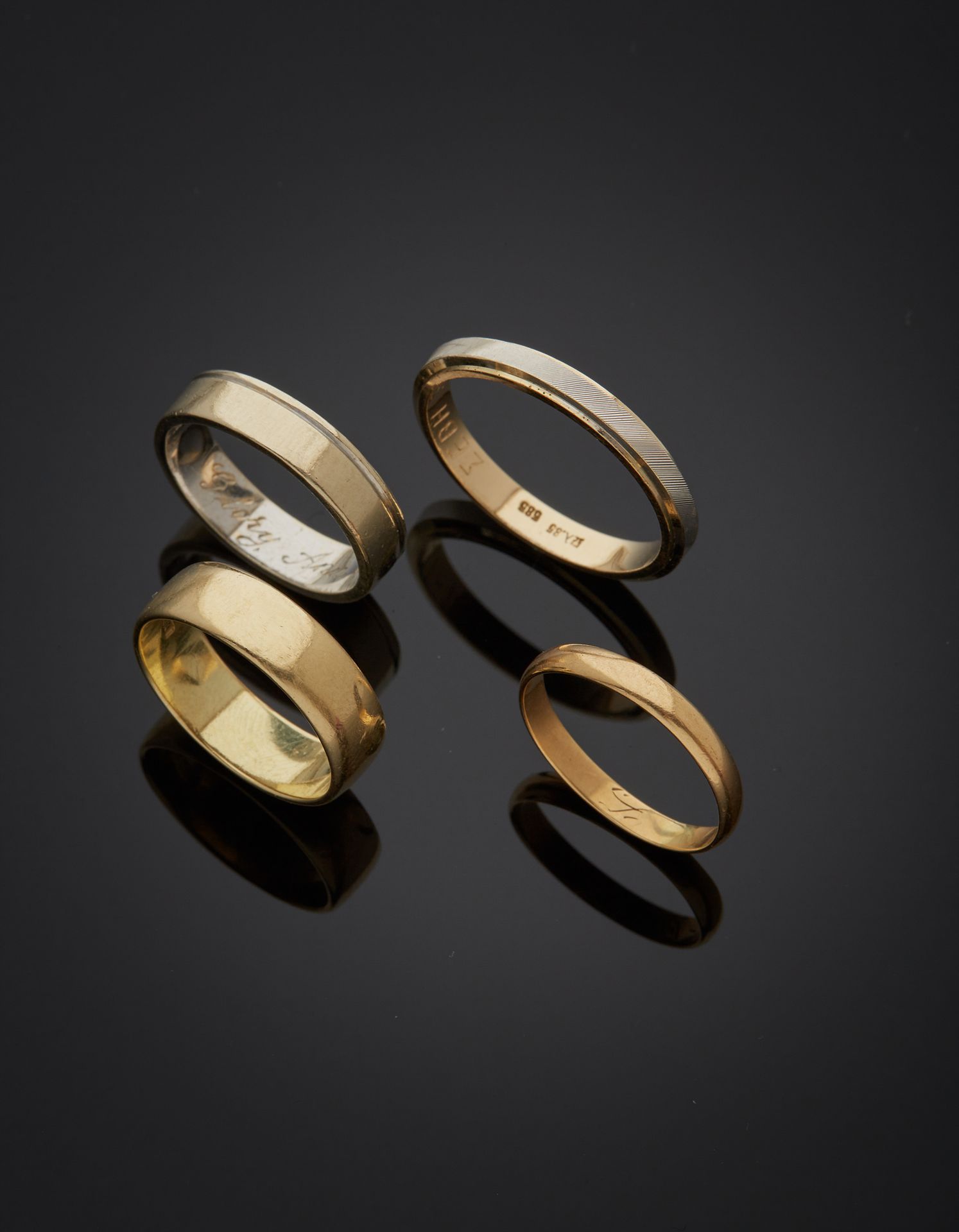 Null Four 14K 585‰ yellow, white and polychrome gold wedding bands. Some engrave&hellip;