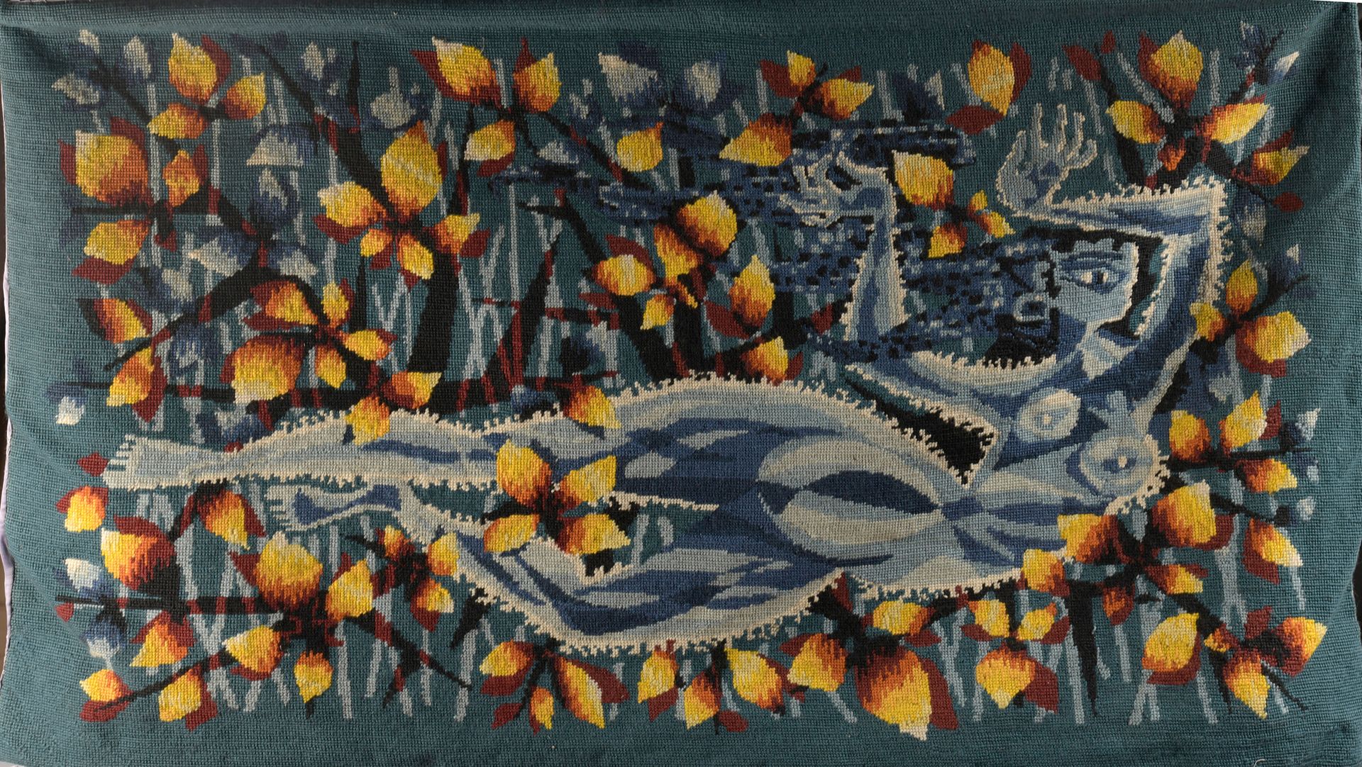 Null Schule des 20. Jahrhunderts 

Liegender Akt 

Wandteppich aus Wolle. 

68 x&hellip;