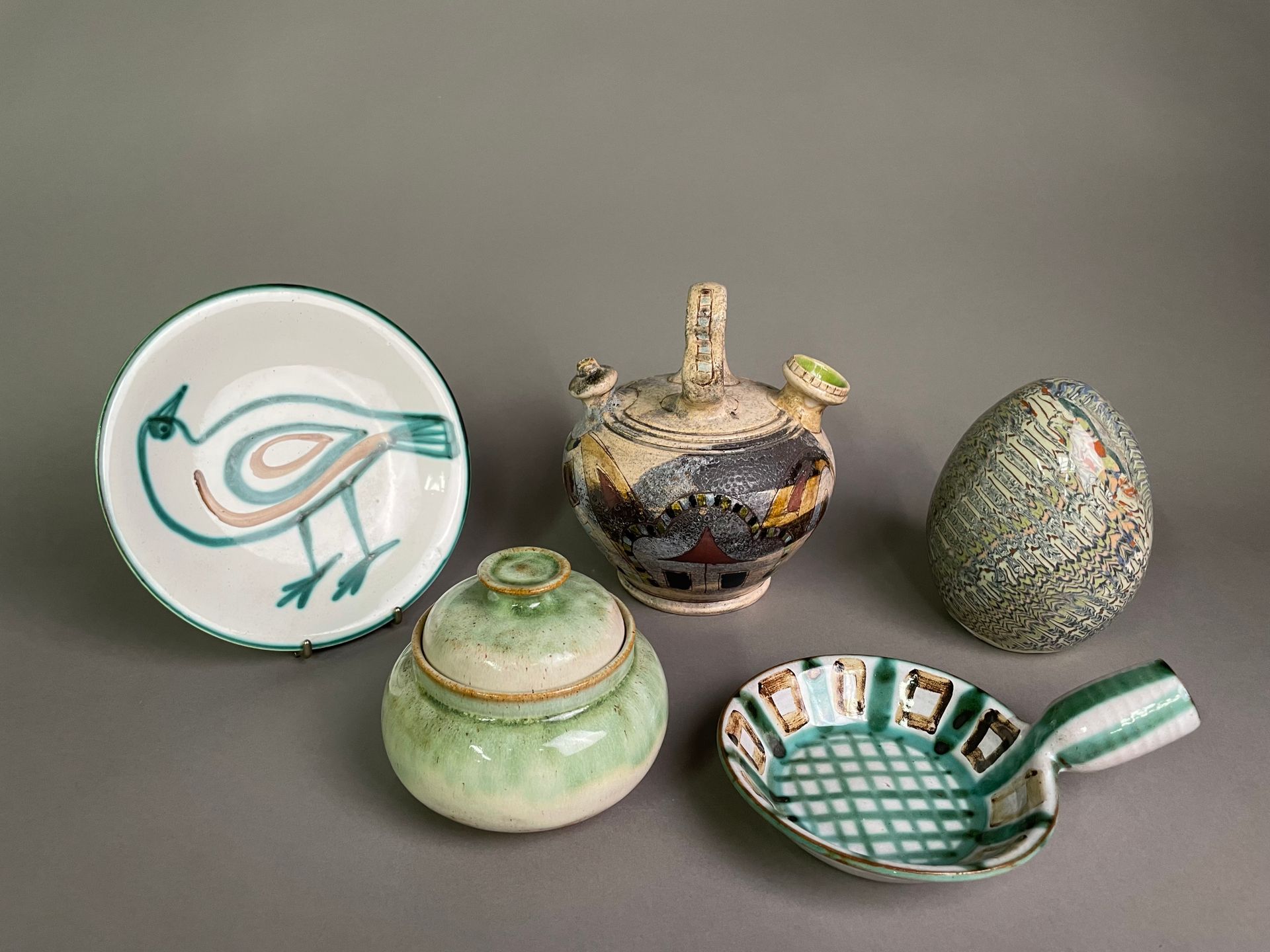 Null Lote que incluye : 

- Robert PICAULT (1919-2000)

Sartén de cerámica esmal&hellip;