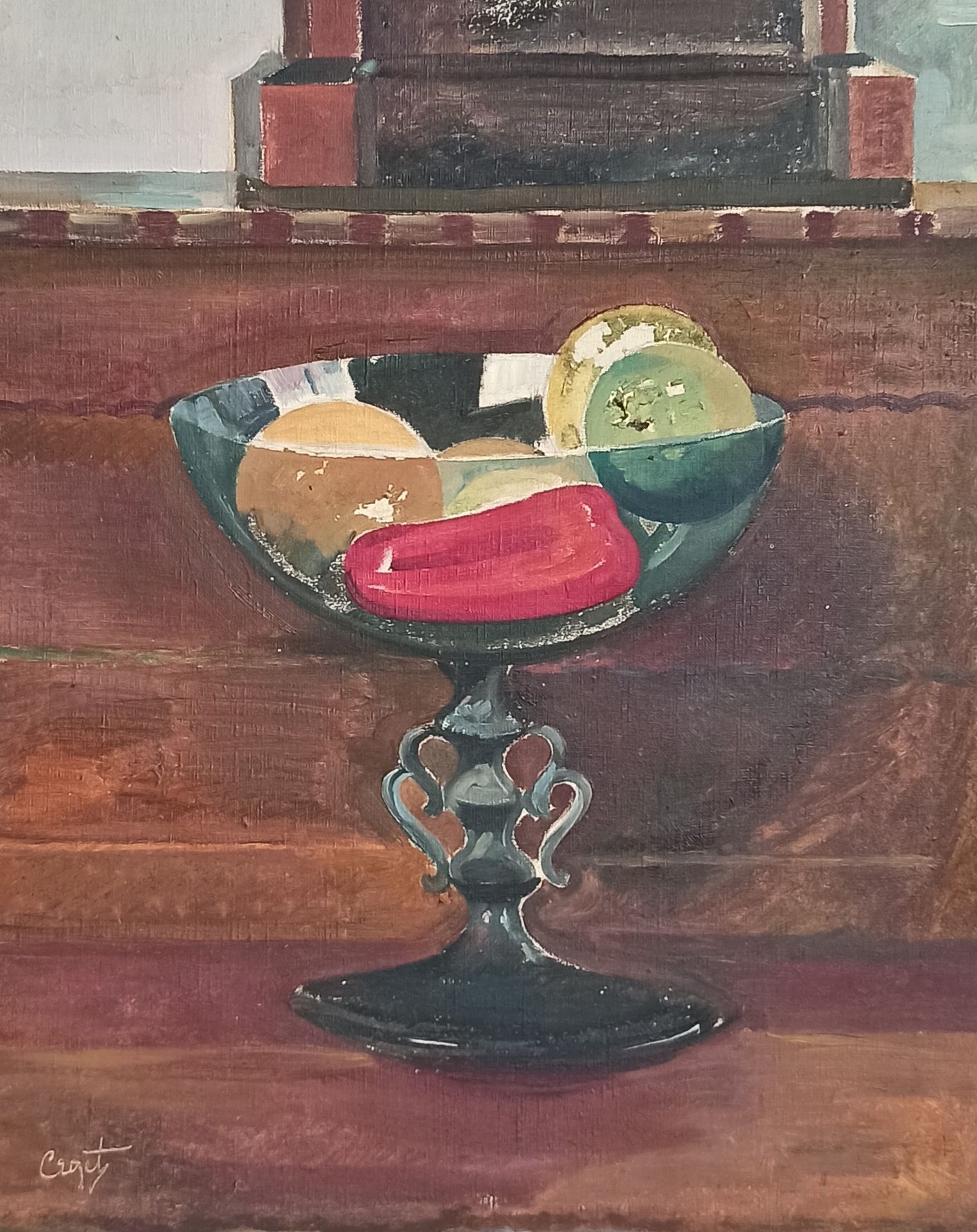 Null 莫里斯-克罗泽 (1896-1978)

威尼斯的玻璃杯静物画

布面油画。

左下方有签名。

61 x 50厘米

失误和提升