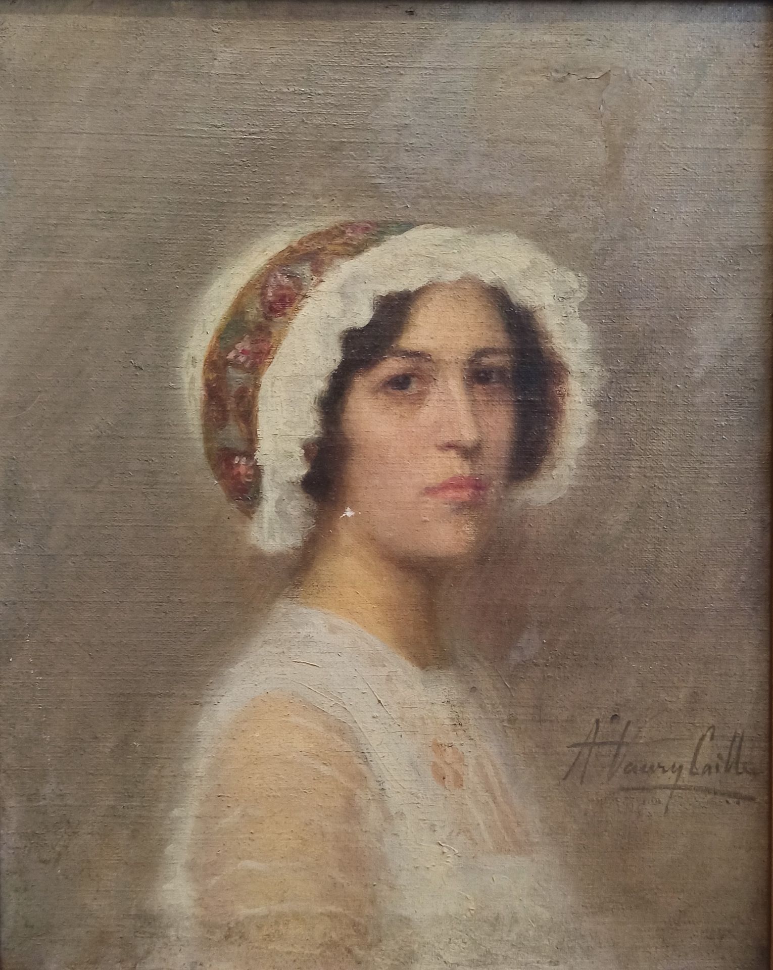 Null André VAURY CAILLE (Xxème)

Portrait de jeune femme au bonnet 

Signée en b&hellip;