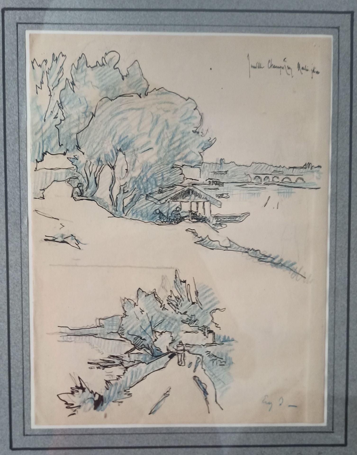 Null Eugène BÉJOT (1867-1931)

Paysage au pont

Encre et crayons sur papier.

Si&hellip;