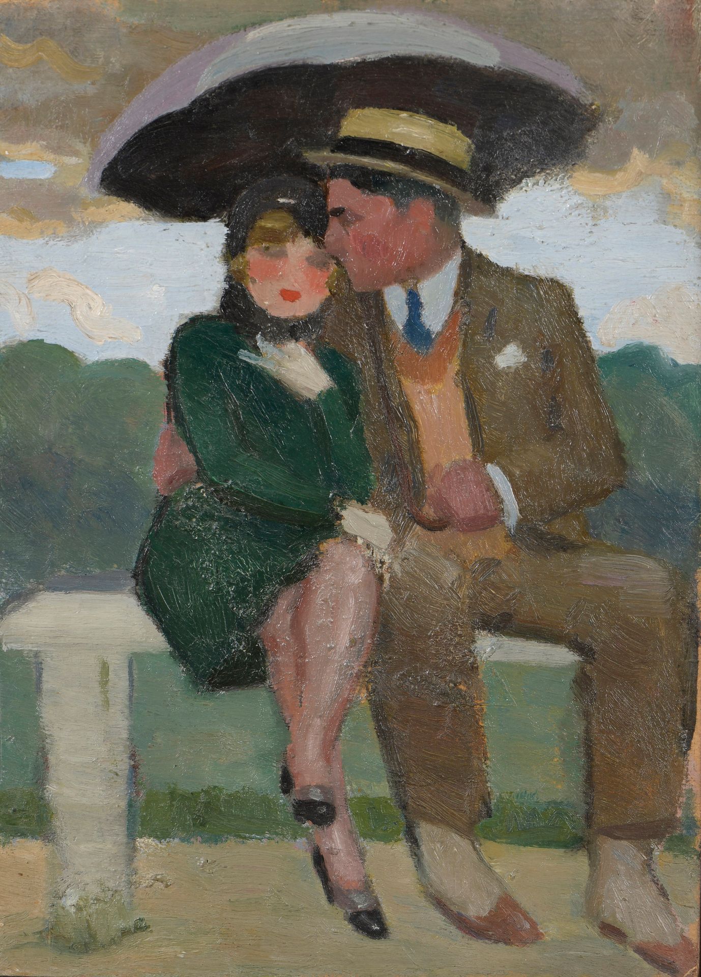 Null Lot including : 

- Pierre SICHEL (1899-1983)

Couple in the Tuileries gard&hellip;