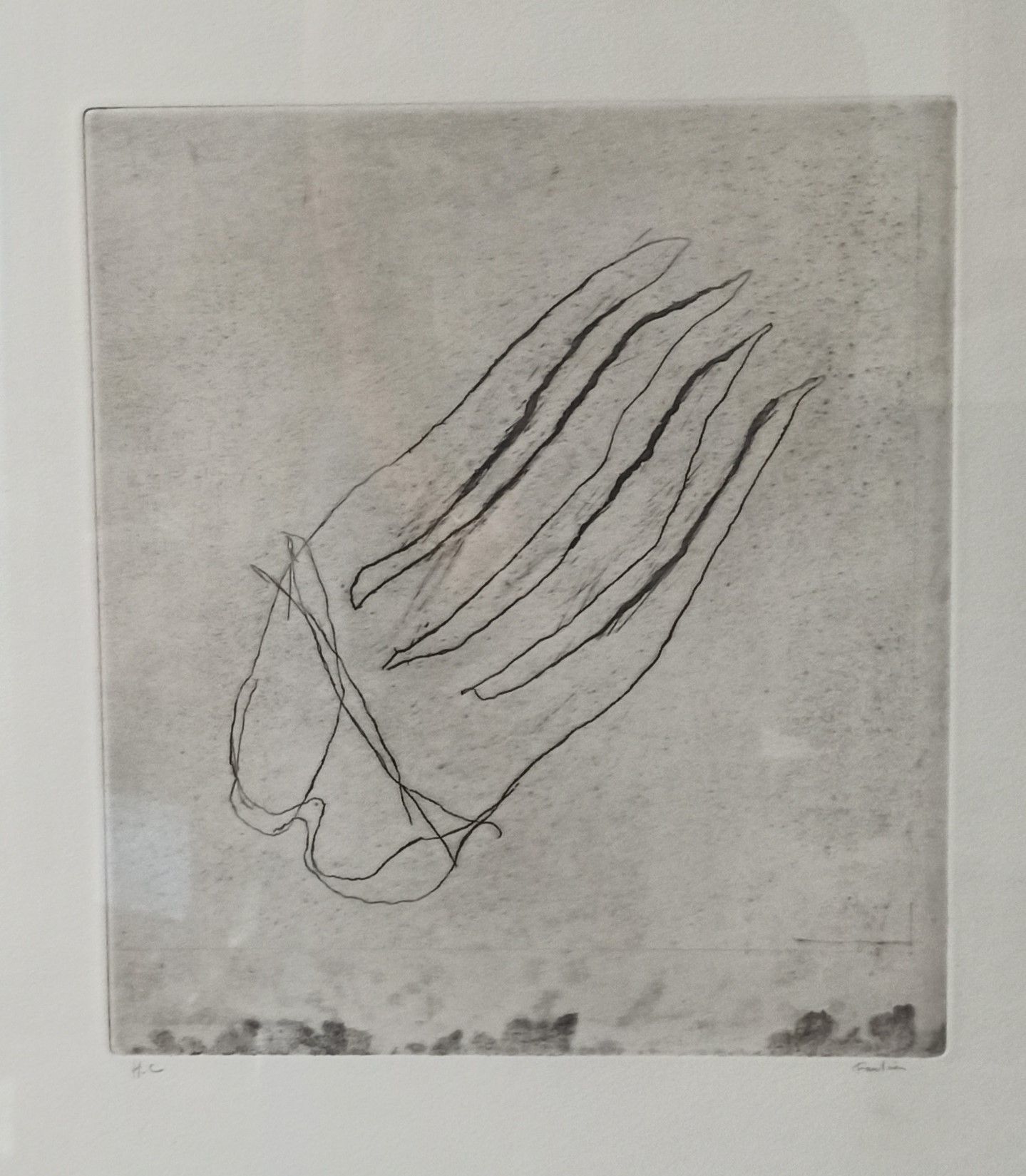 Null Jean Fautrier (1898-1964)

无题。

纸上雕刻。

右下方有铅笔签名，左下方有H.C.字样。

57 x 38厘米（单张）。