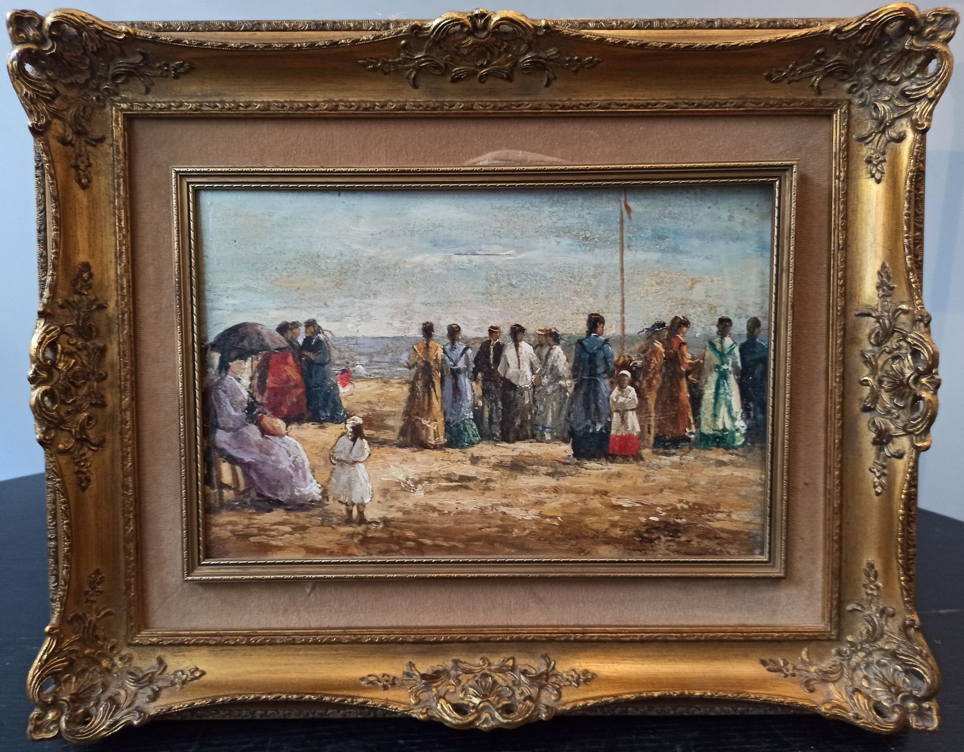 Null French school of the Xth century 

Elegant Women at the Beach

Oil on panel&hellip;