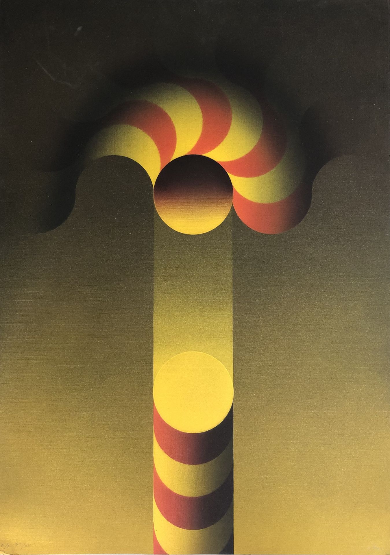 Null Julio LE PARC (1928)

黄色和红色调制（1980年）

绢画。

右下角有签名，有E/A字样，编号为XV/XV。

70 x 50&hellip;