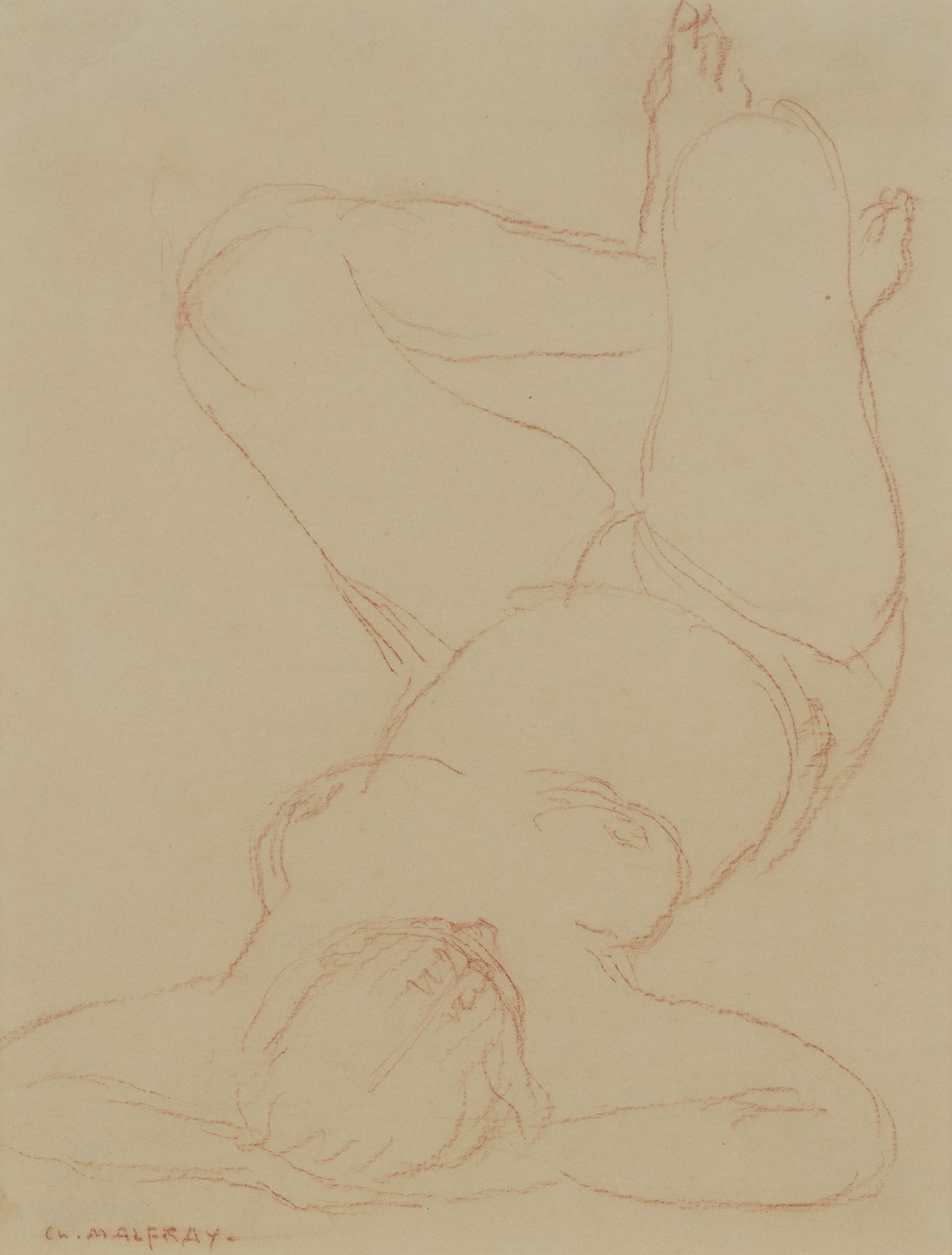 Null 查尔斯-马尔福雷(1887-1940)

仰卧的女人

三毛

左下方有签名

28,5 x 22 cm



出处：前皮埃尔-莱维收藏