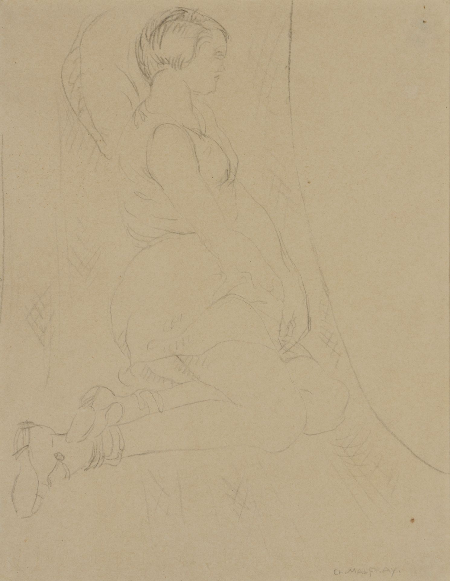 Null Charles Malfray (1887-1940)

Femme aux souliers, agenouillée

Crayon

Signé&hellip;